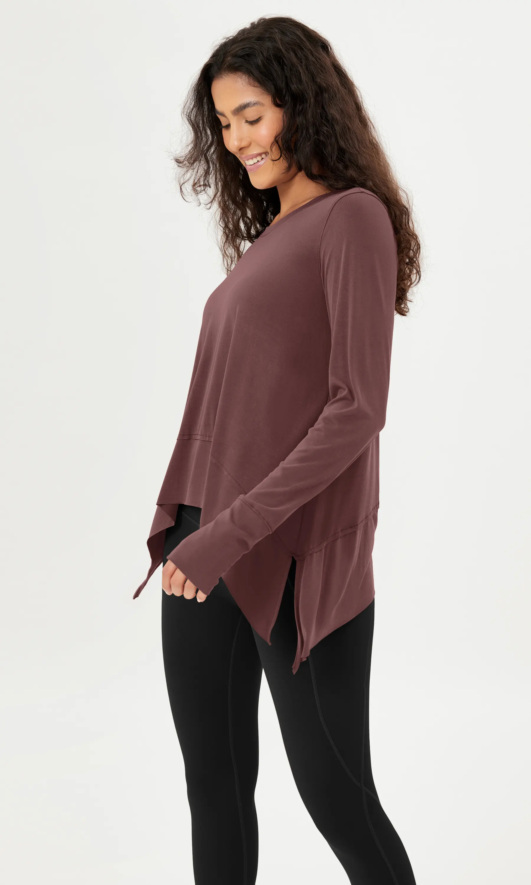 Modal Soft Long Sleeve Tee with Thumb Hole - Image 43
