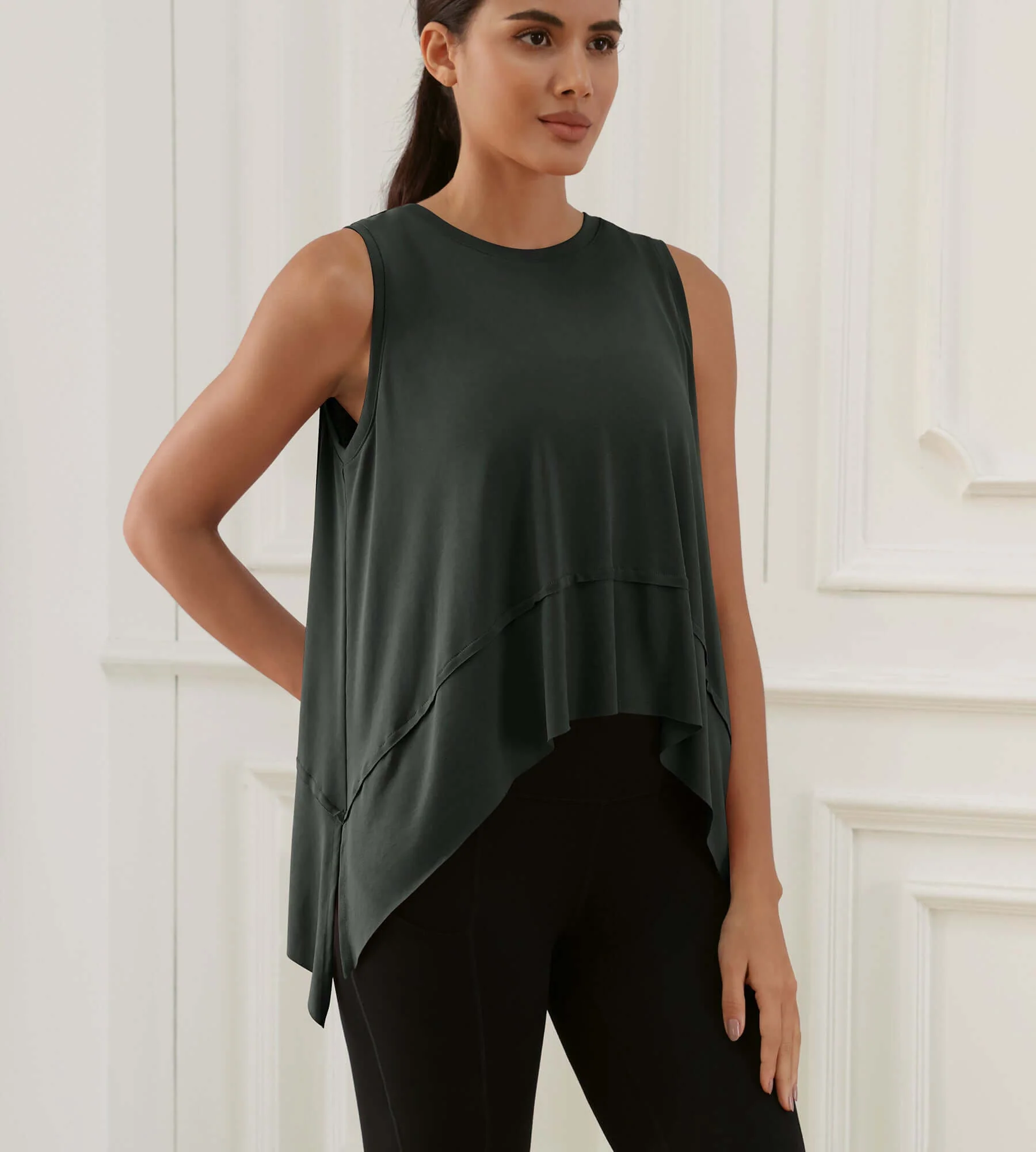 Modal Soft Sleeveless Cropped Yoga Tank (Long) - Image 14