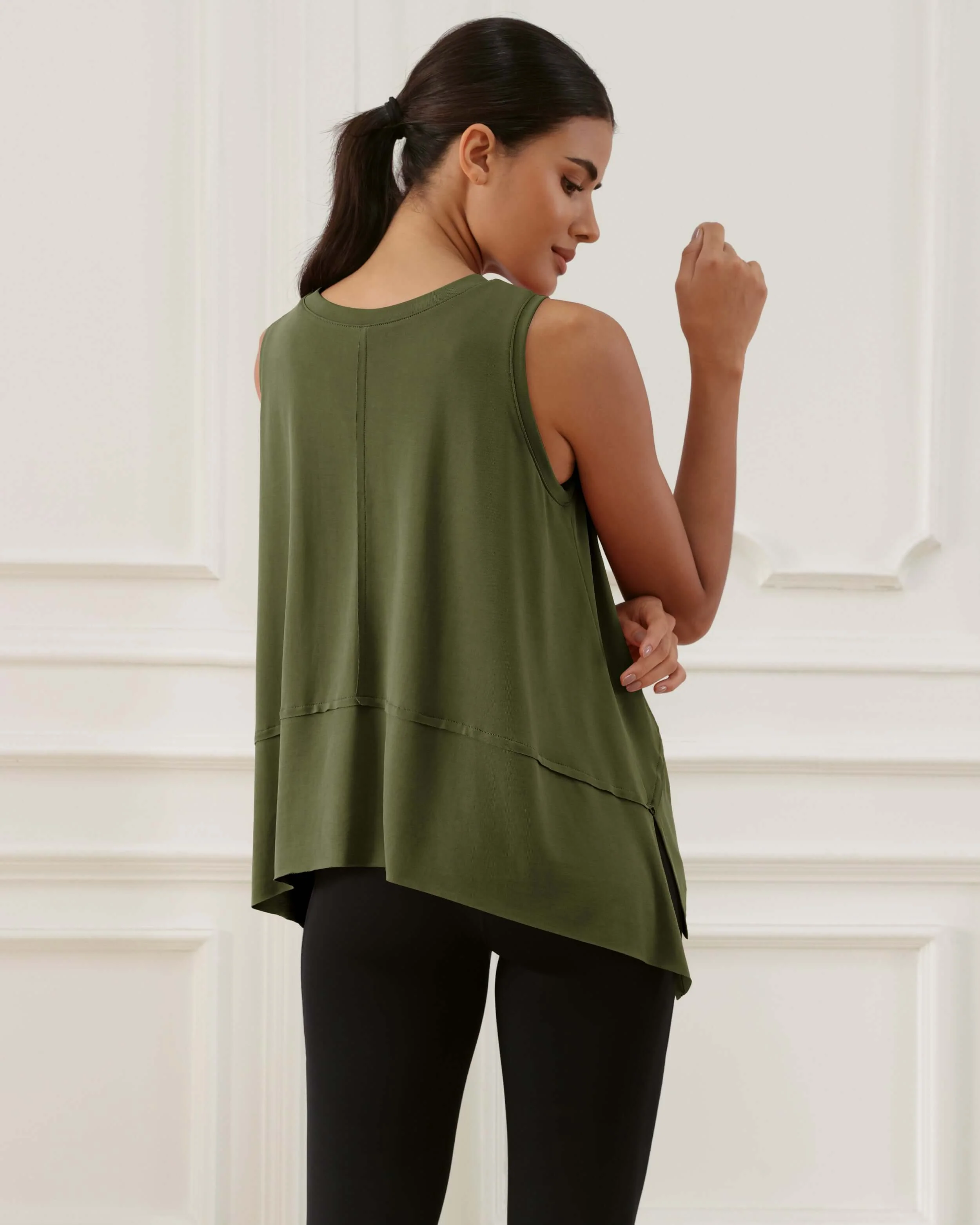 Modal Soft Sleeveless Cropped Yoga Tank (Long) - Image 47