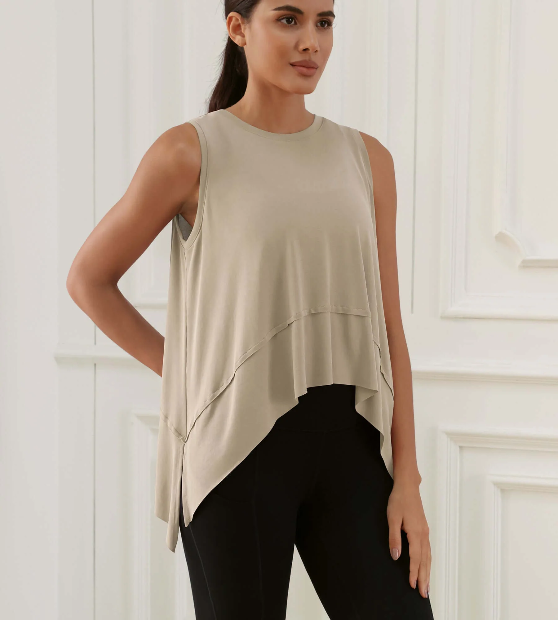 Modal Soft Sleeveless Cropped Yoga Tank (Long) - Image 6