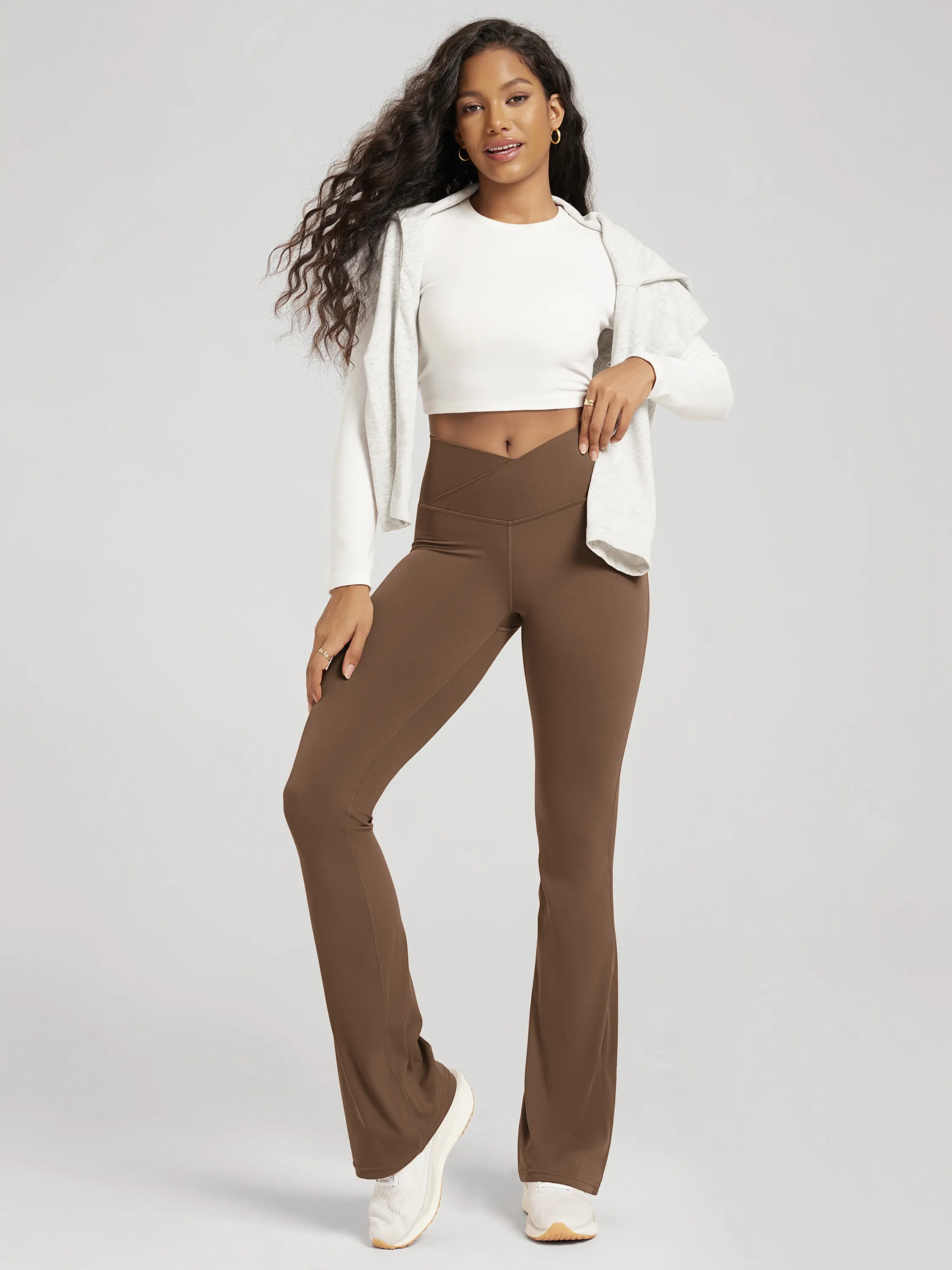 ODCLOUD 30" Crossover Flared Yoga Pants with Back Pocket - Image 23