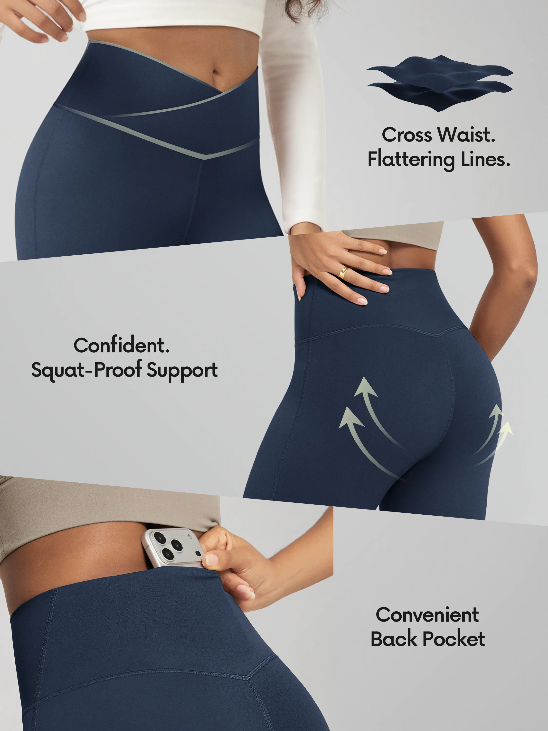 ODCLOUD 30" Crossover Flared Yoga Pants with Back Pocket - Image 80