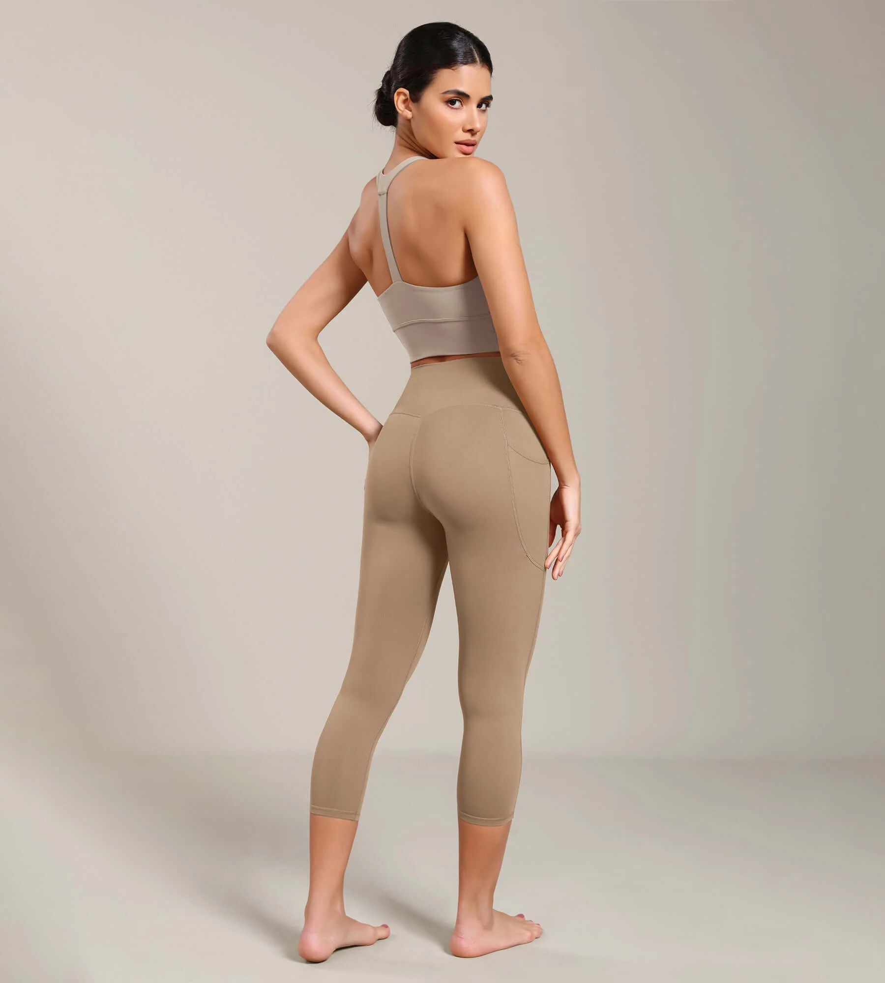 ODCLOUD Lounge Yoga 21" High Waist Capris Leggings with Pockets - Image 41