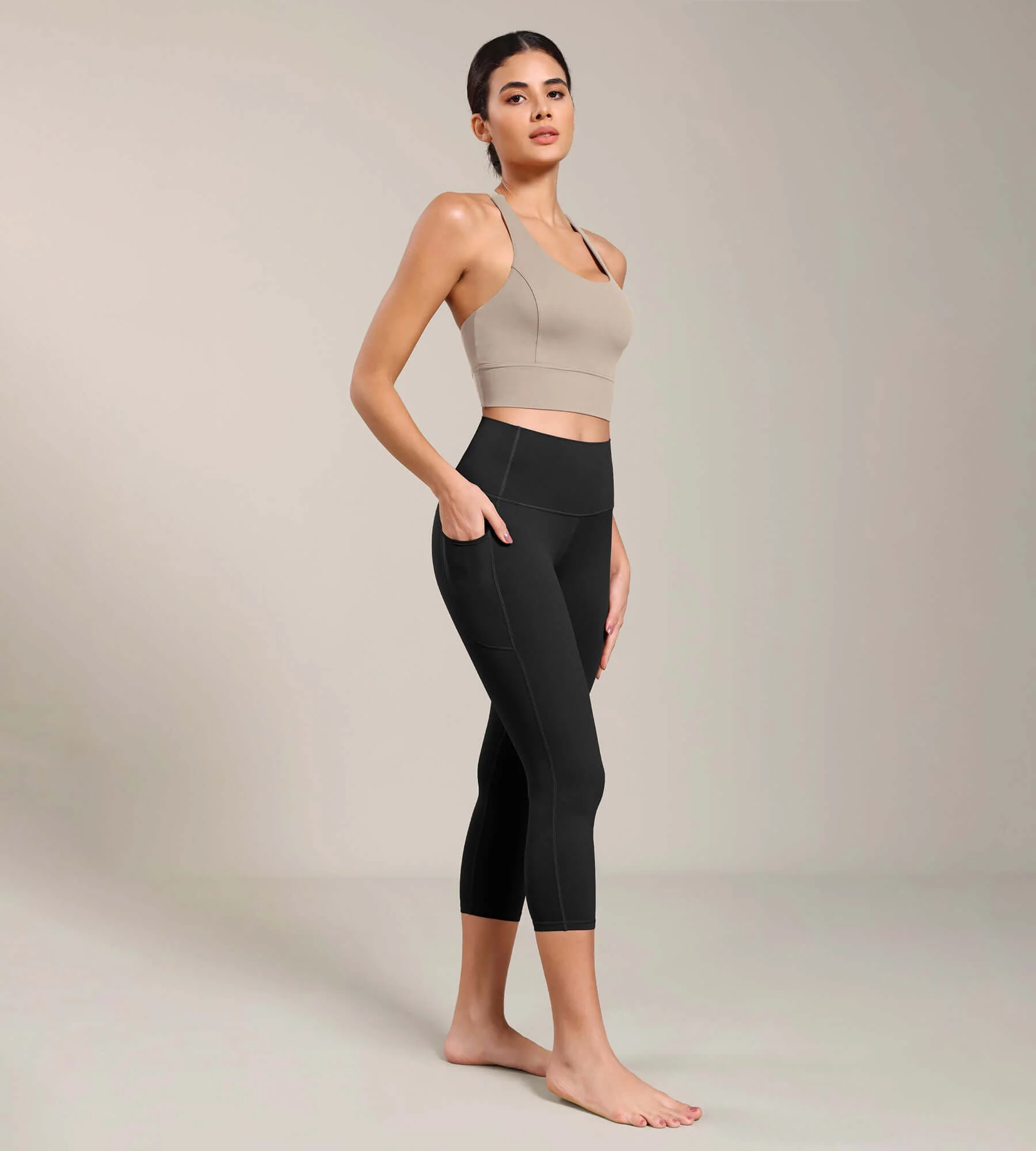 ODCLOUD Lounge Yoga 21" High Waist Capris Leggings with Pockets - Image 6