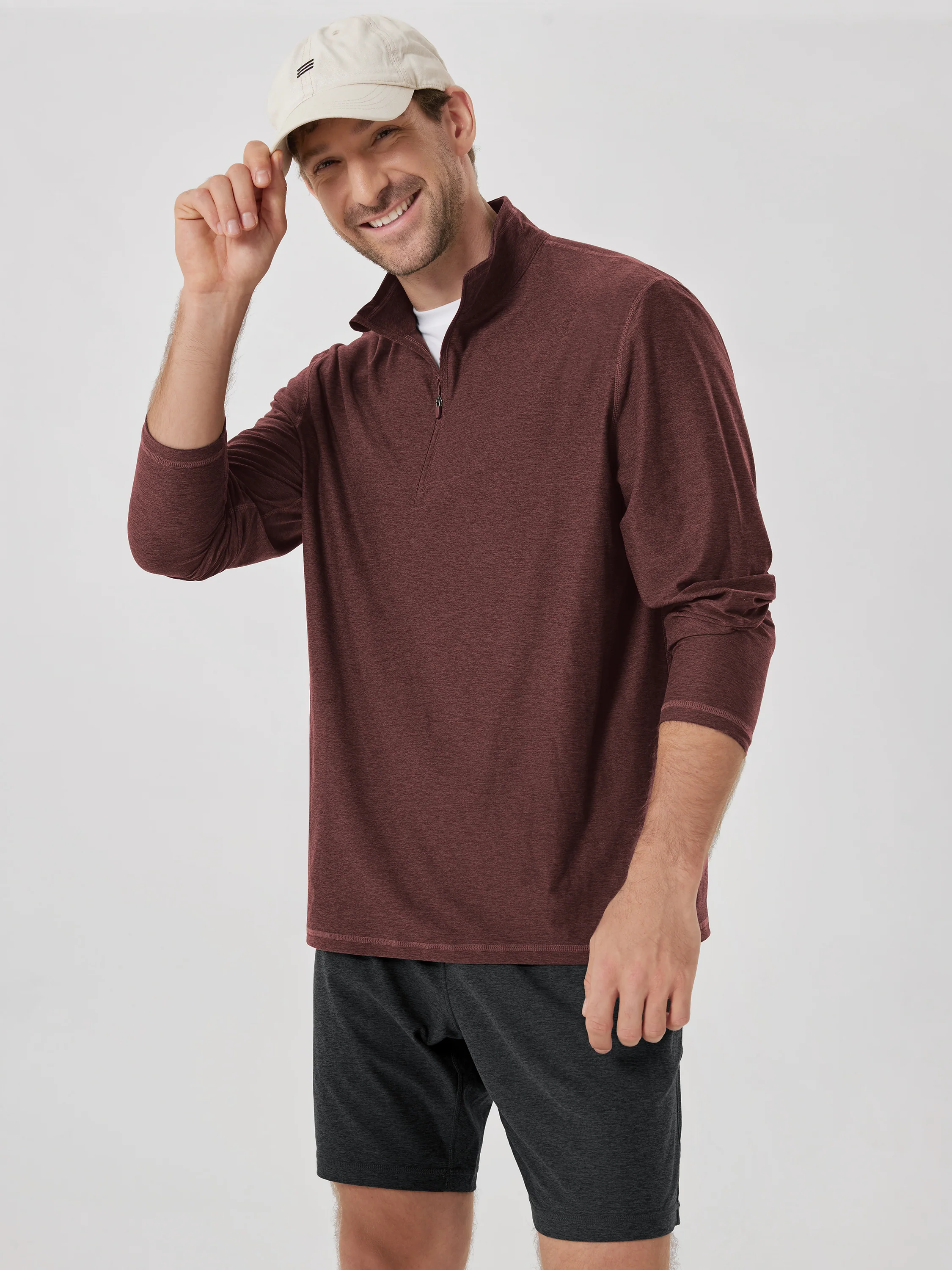 odSTRATUM Men's Half Zip Mock Neck Long Sleeve - Image 37