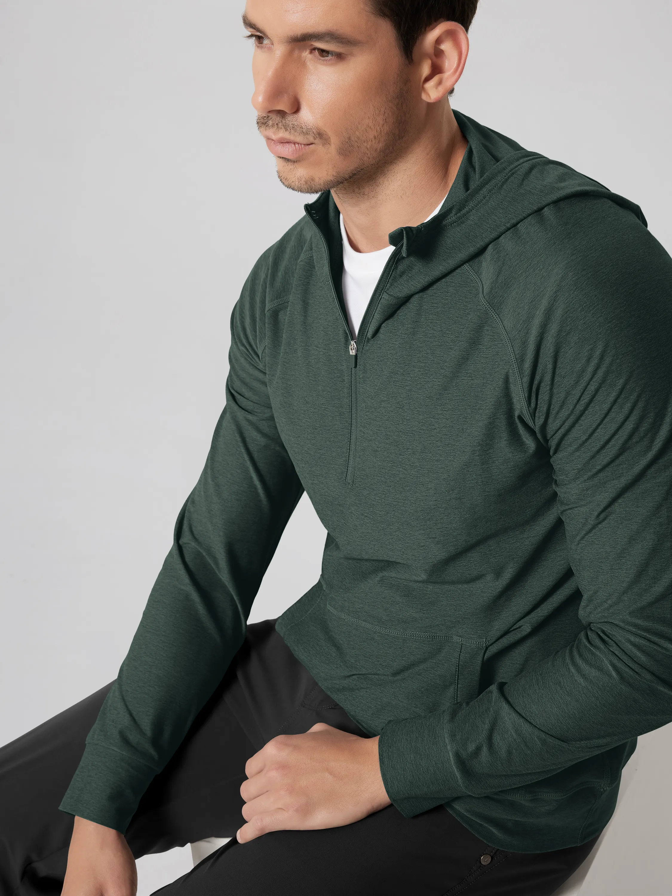 odSTRATUM Men's Performance Half-Zip Hoodie with Kangaroo Pocket - Image 9