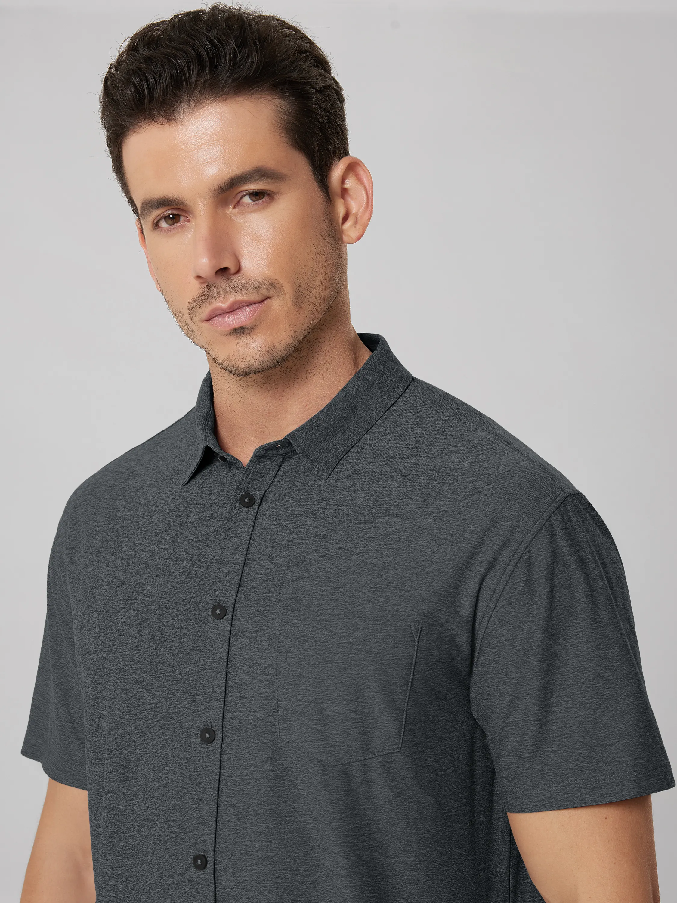 odSTRATUM Men's Short Sleeve Button Down Shirt - Image 15