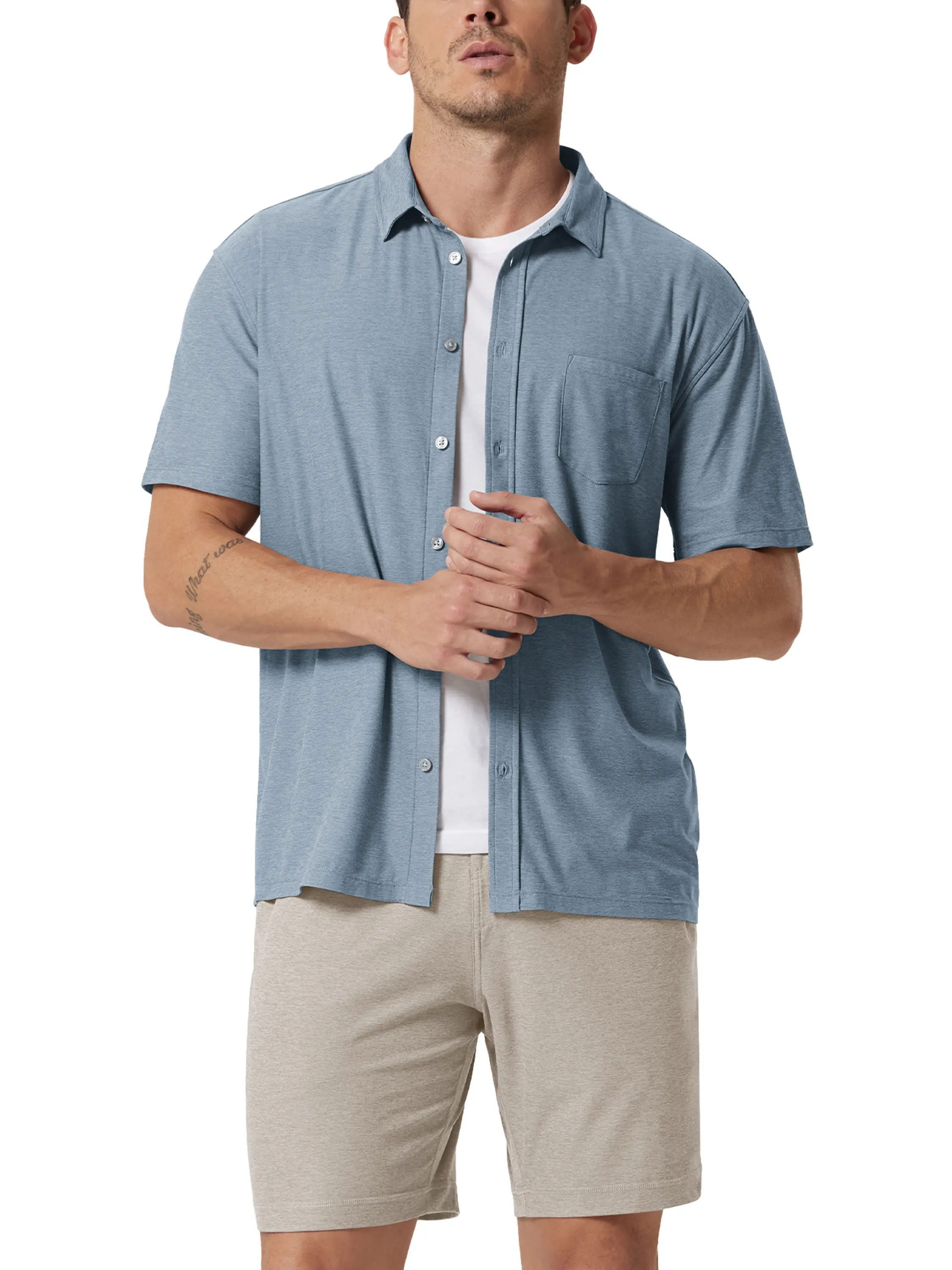 odSTRATUM Men's Short Sleeve Button Down Shirt - Image 17
