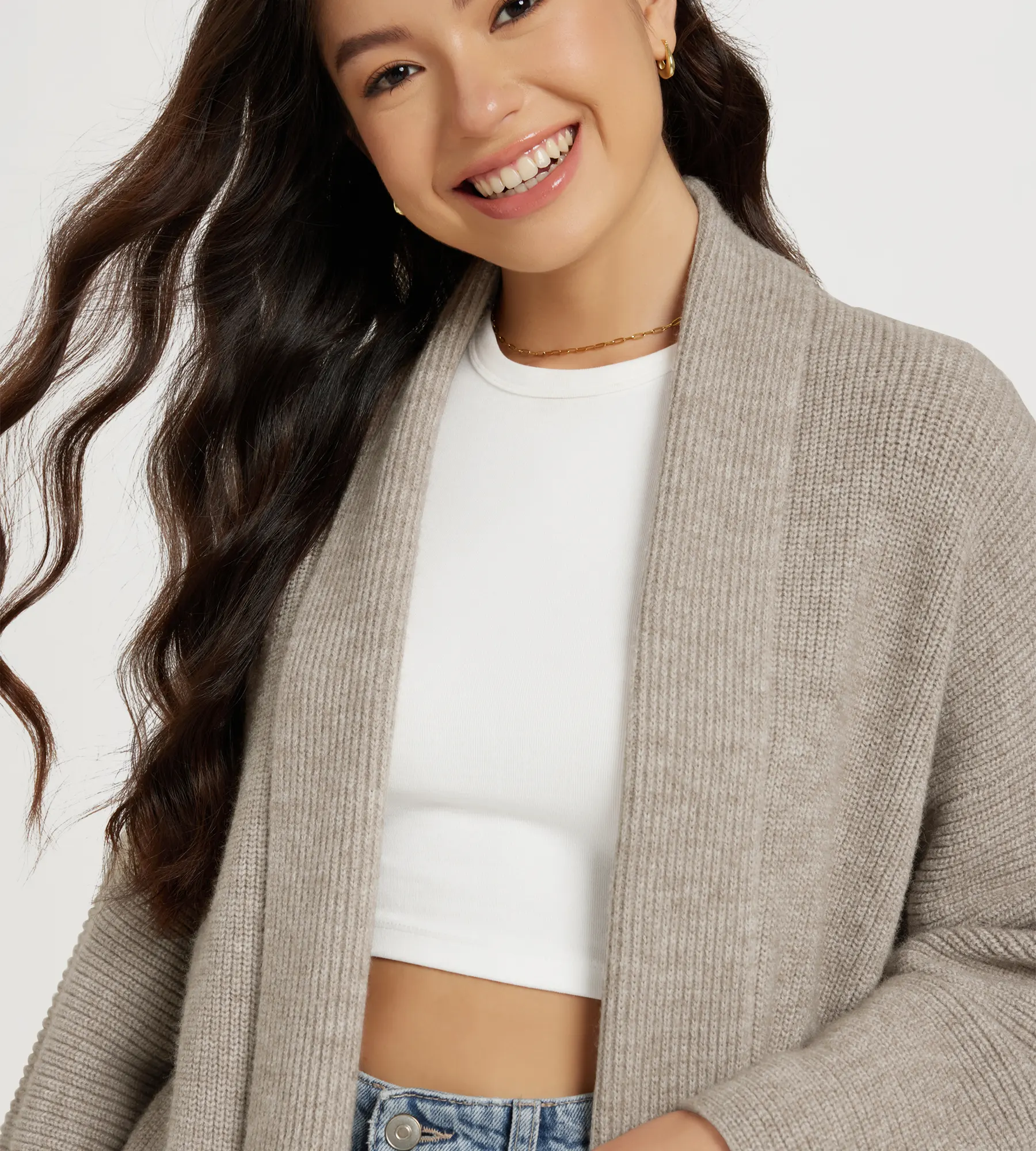 Open Front Drape Long Sweater Cardigan - Image 30