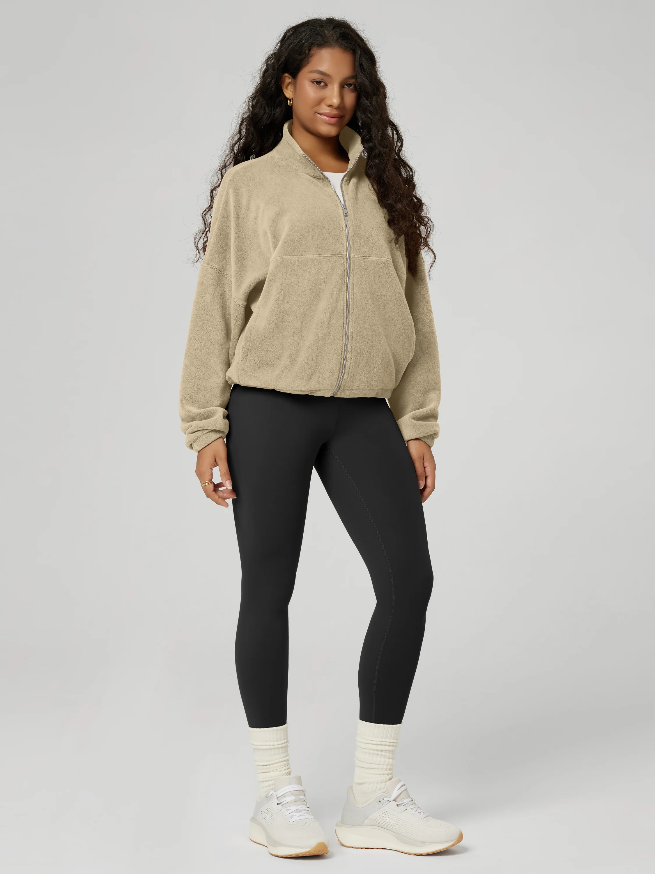 Polar Fleece Full-Zip Cinchable Jacket with Pockets - Image 34