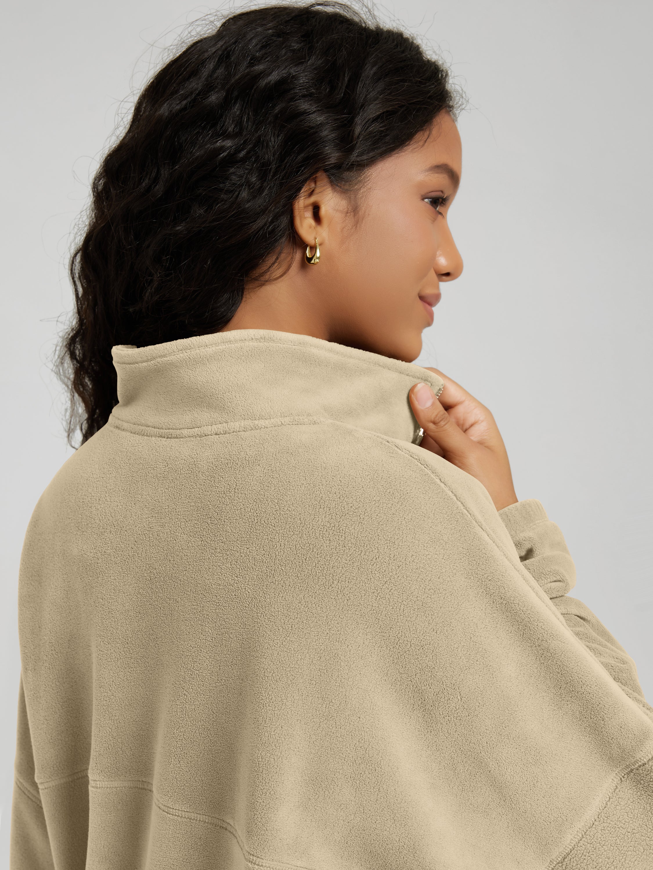 Polar Fleece Full-Zip Cinchable Jacket with Pockets - Image 35