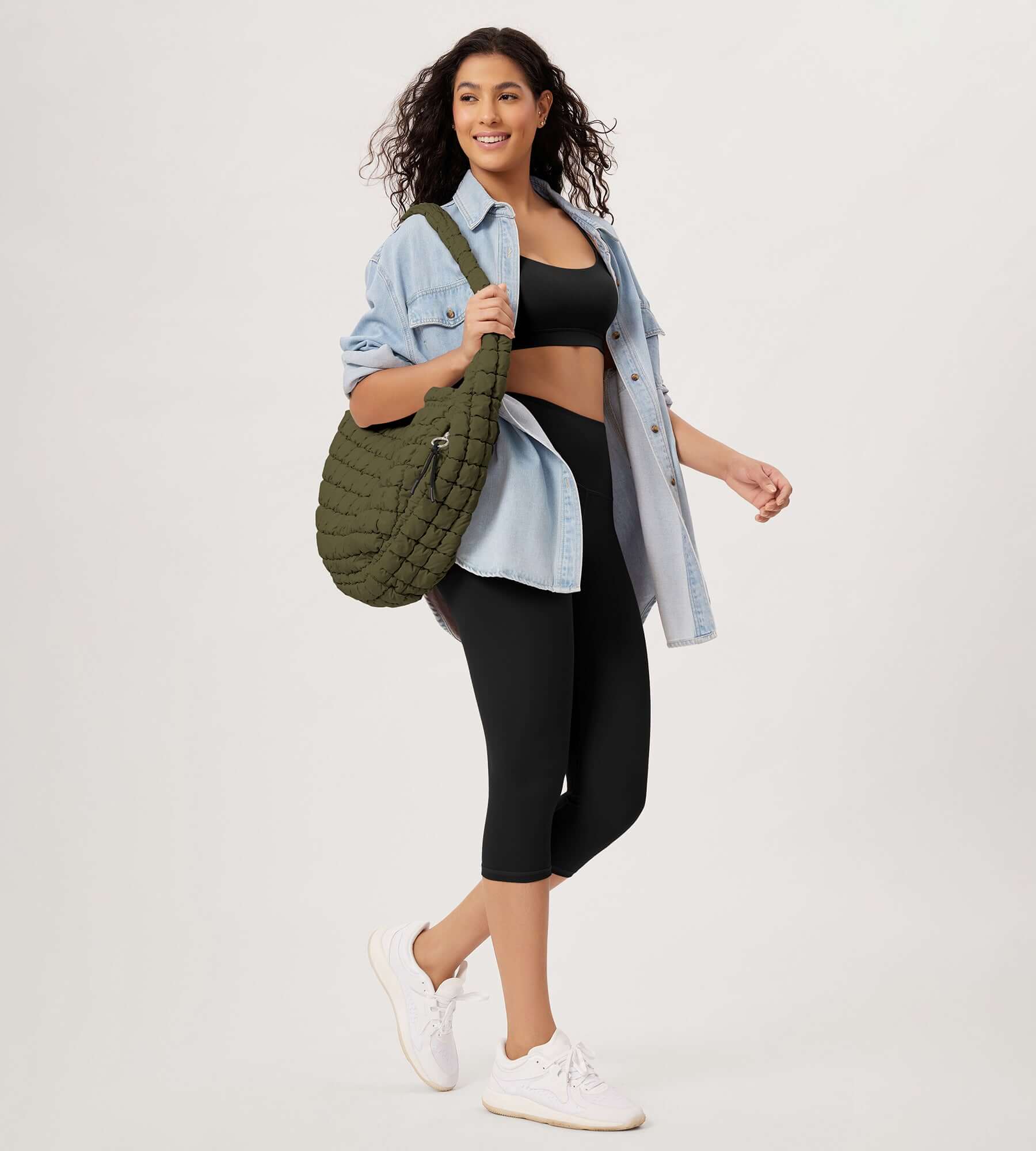 22L Quilted Carryall Crossbody Padding Bag - Image 4
