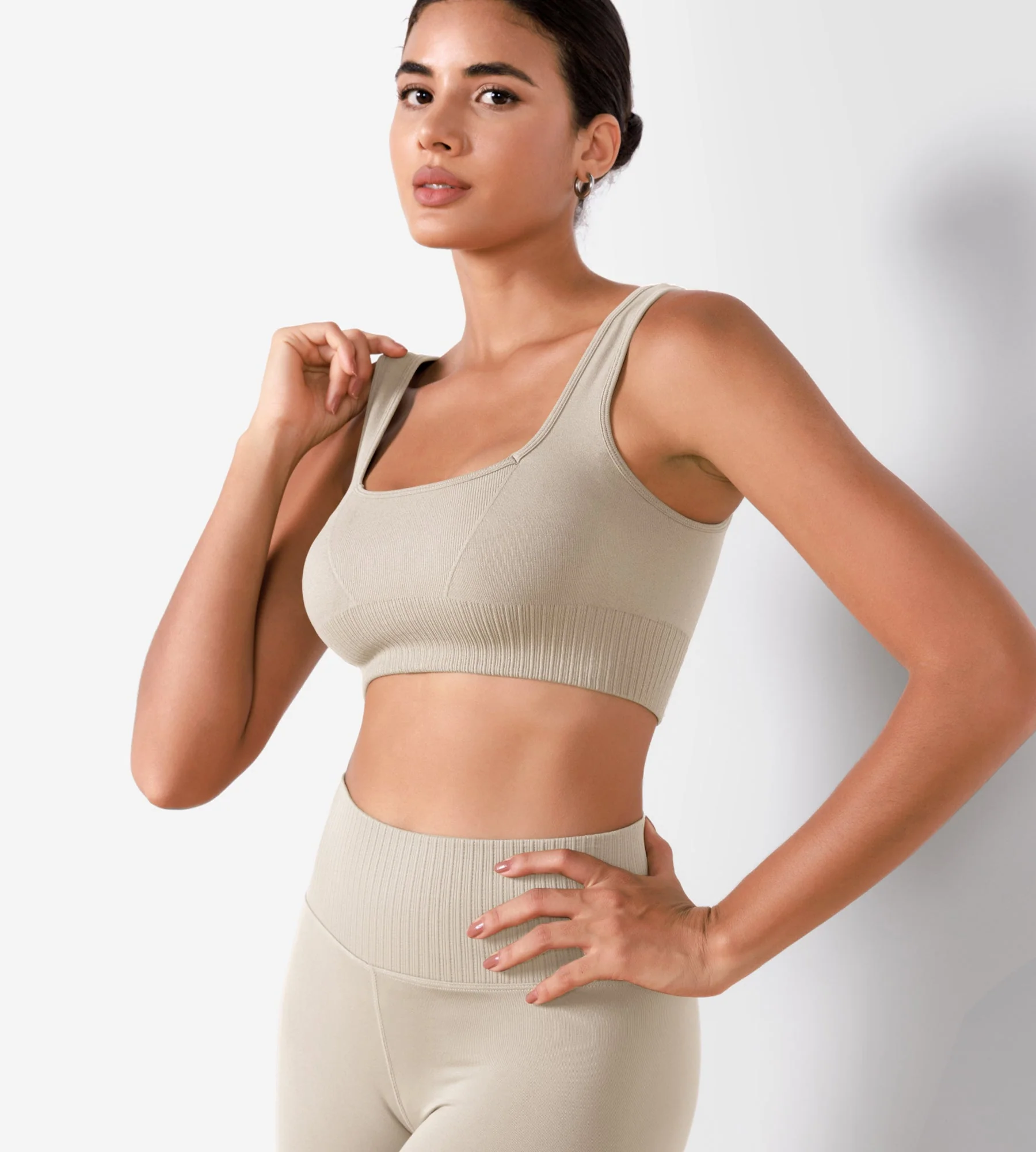Ribbed Square Neck Sports Bra - Image 13