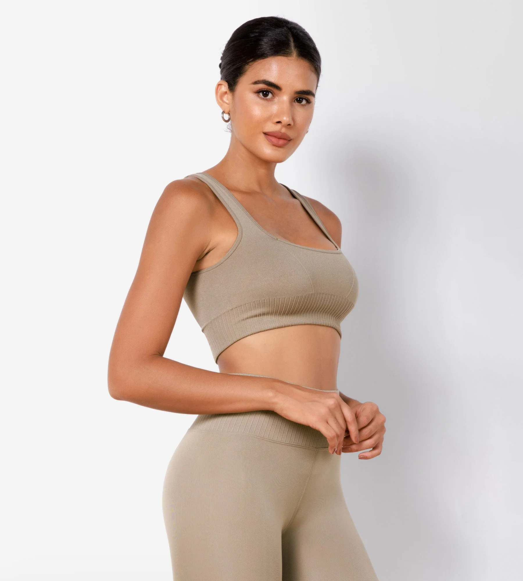 Ribbed Square Neck Sports Bra - Image 18