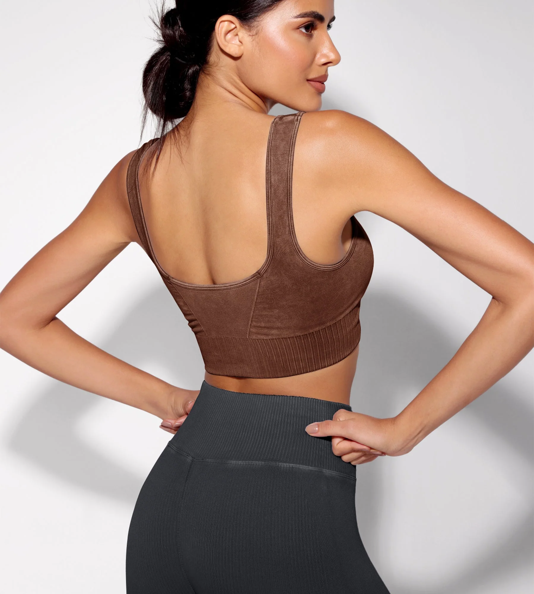 Ribbed Square Neck Sports Bra - Image 26