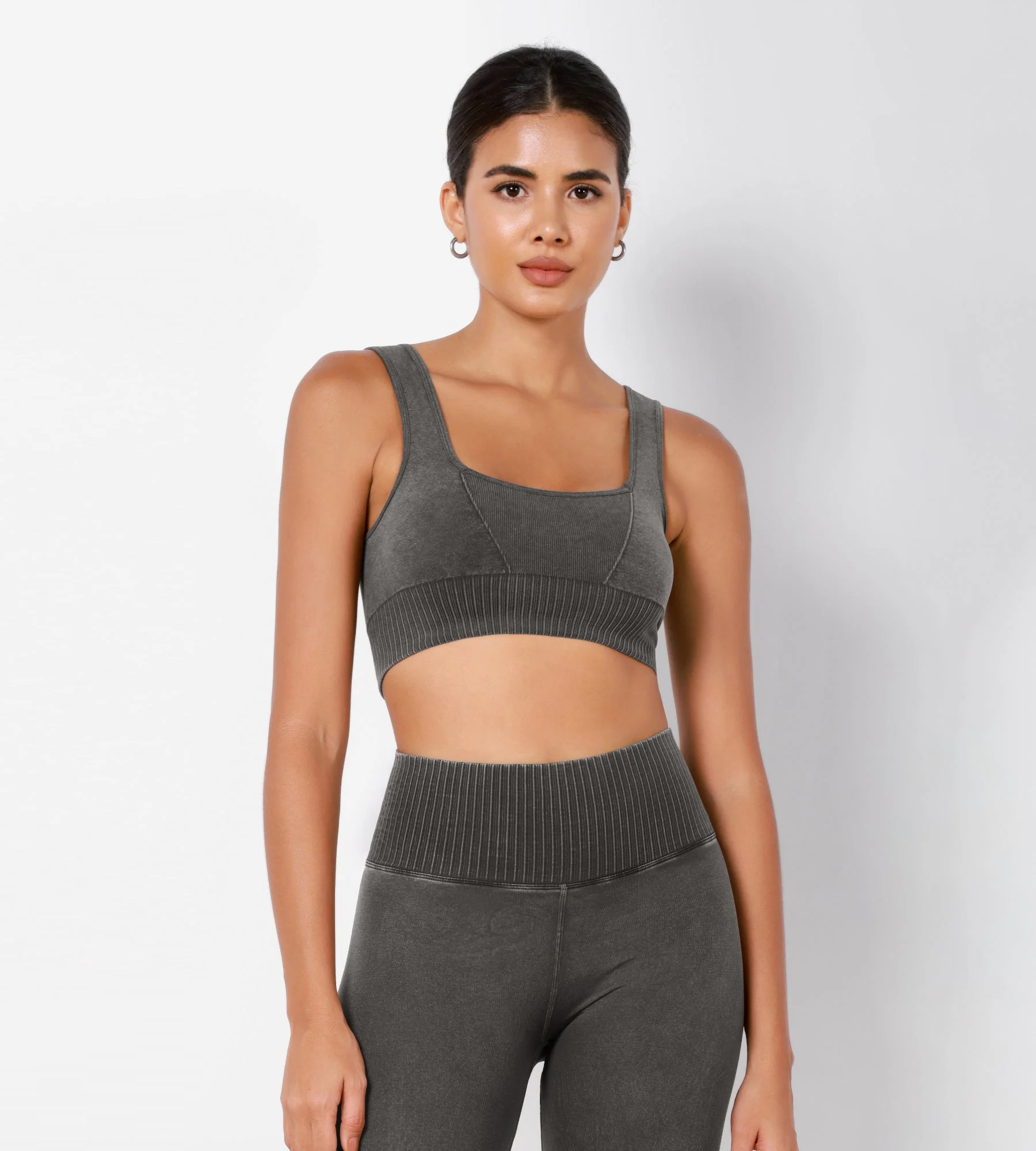 Ribbed Square Neck Sports Bra - Image 28