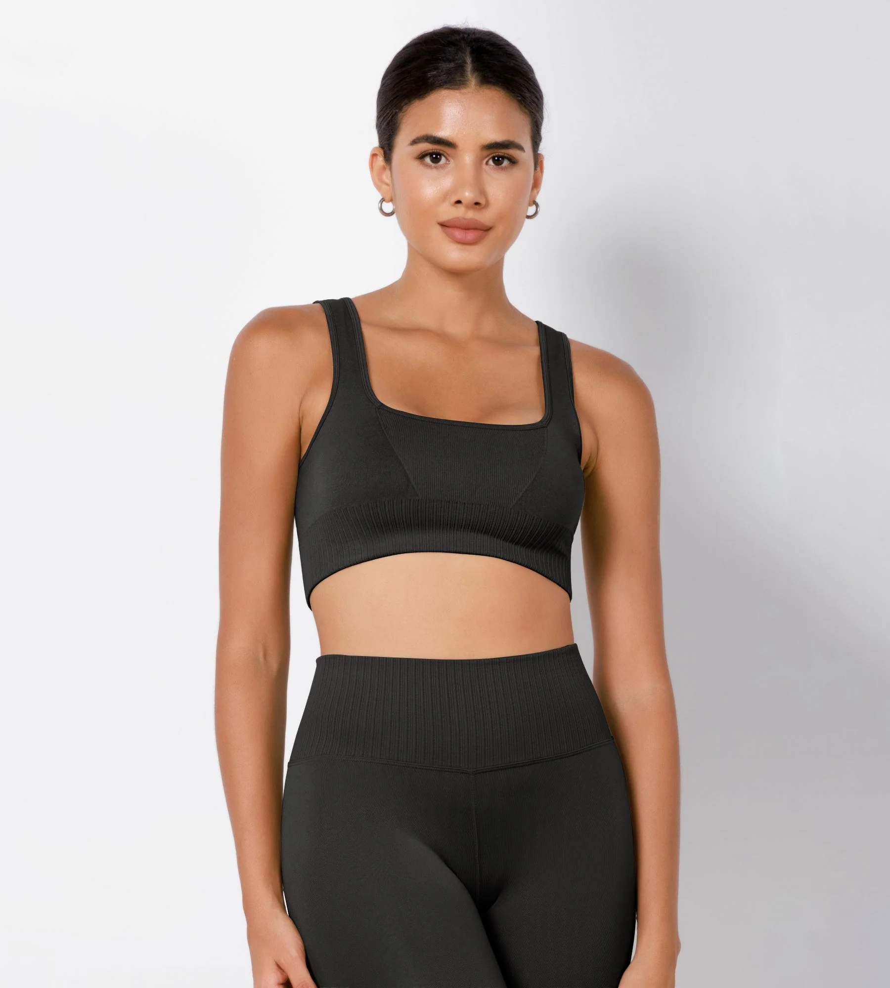 Ribbed Square Neck Sports Bra - Image 6