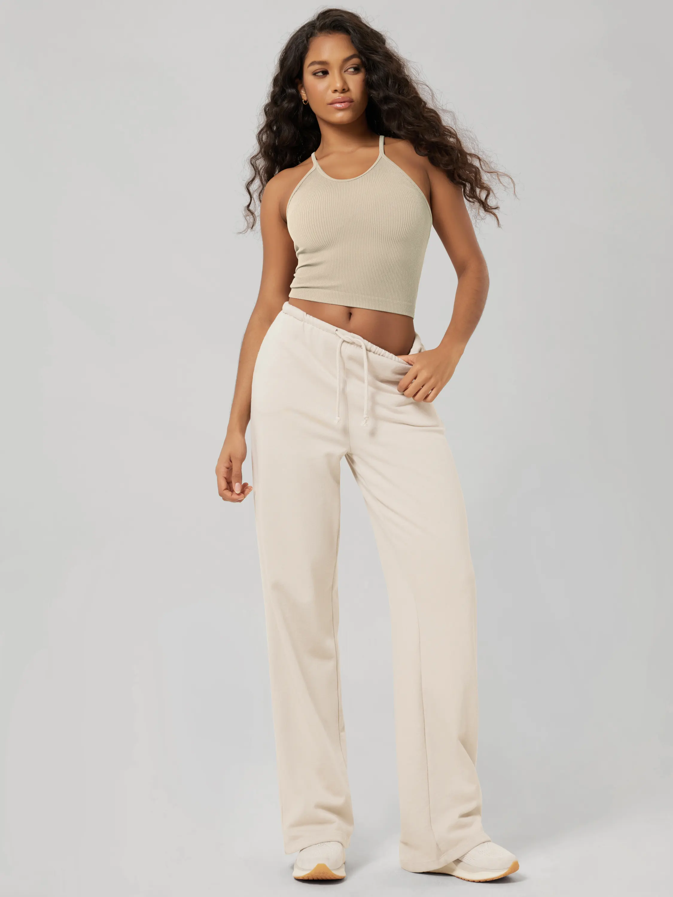 Seamless Rib-Knit Camisole Tank Tops (Long Crop Length) - Image 94