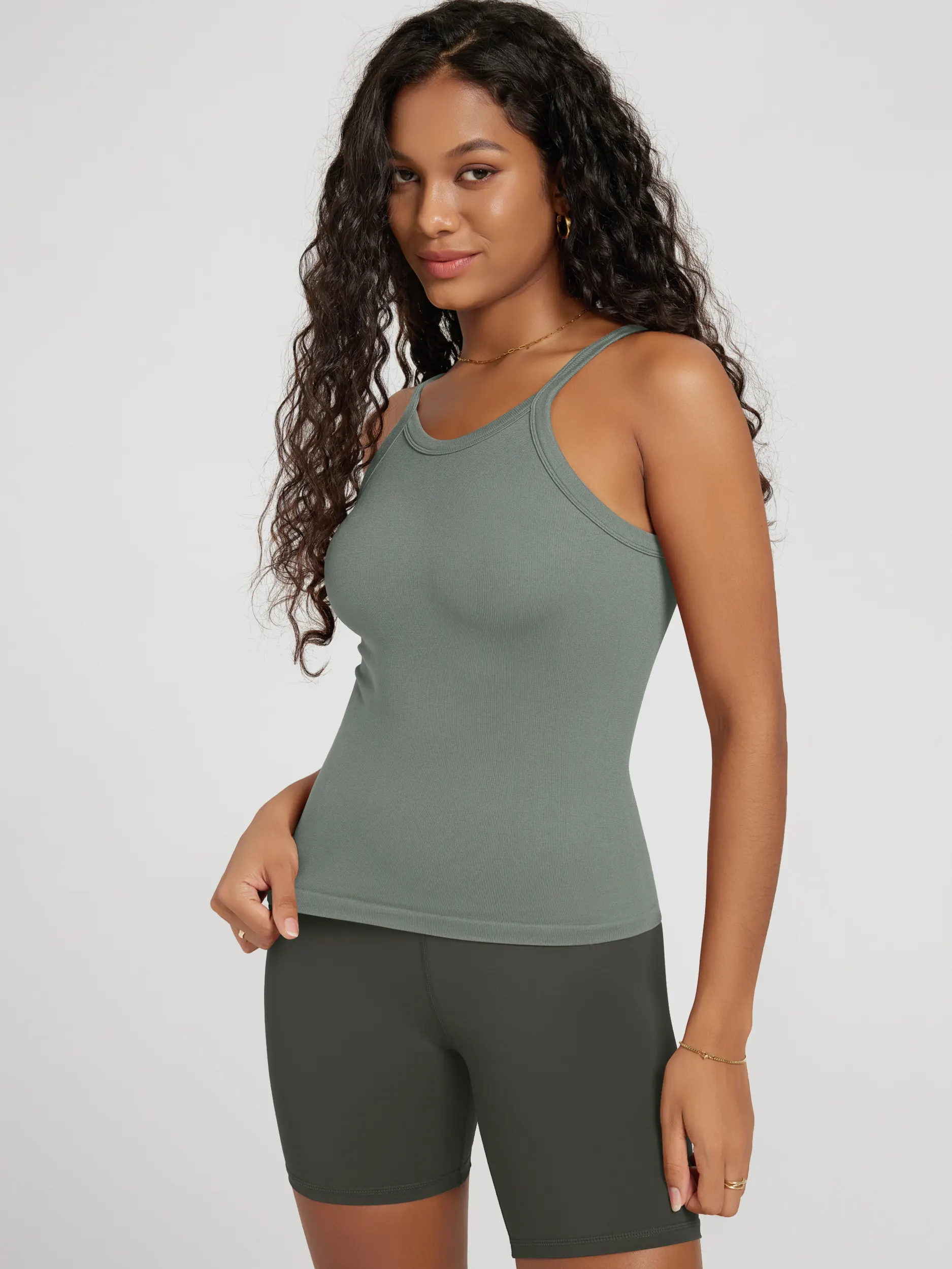 Seamless Scoop Neck Low Back Cami Tank - Image 38