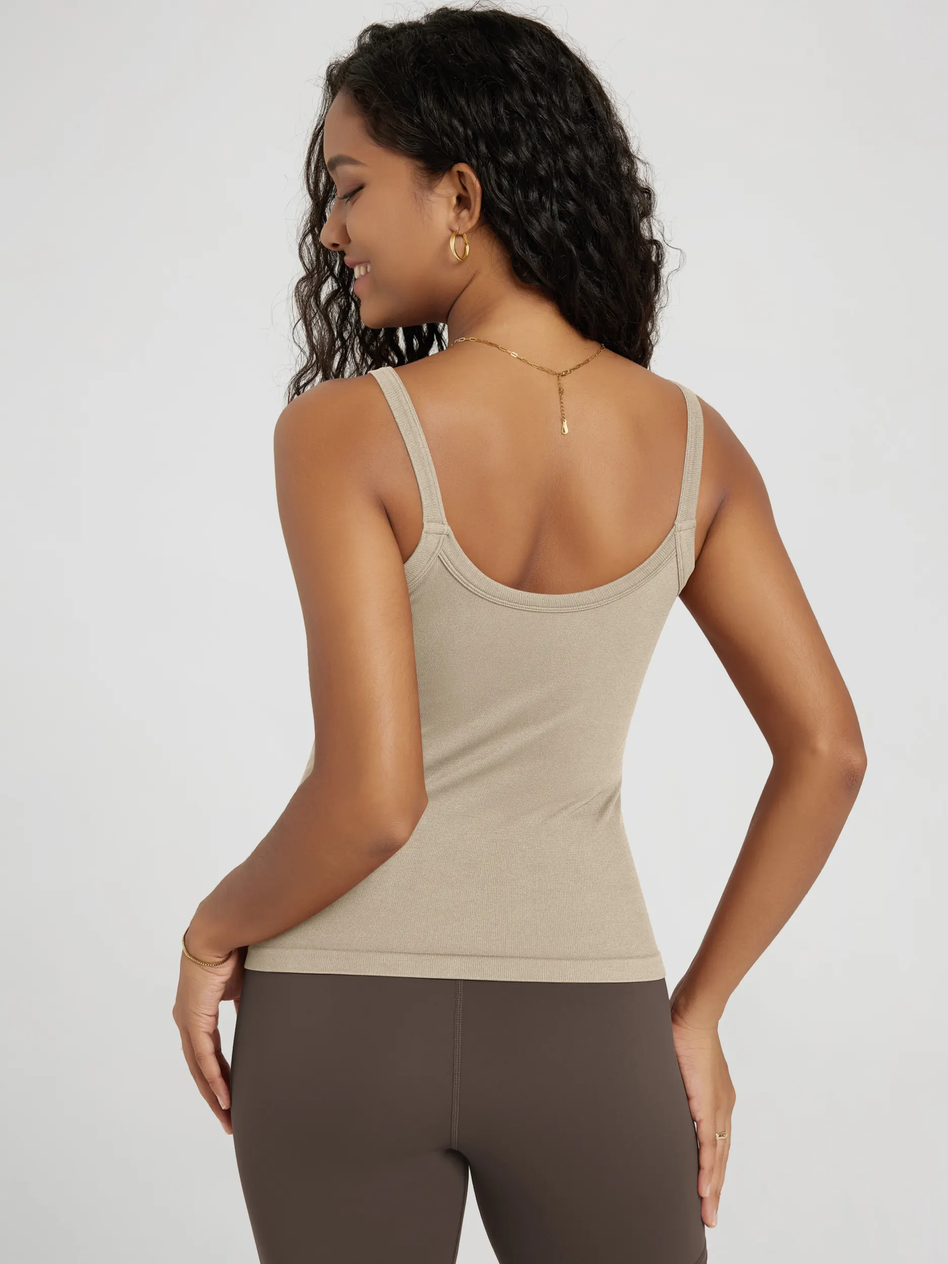 Seamless Scoop Neck Low Back Cami Tank - Image 44
