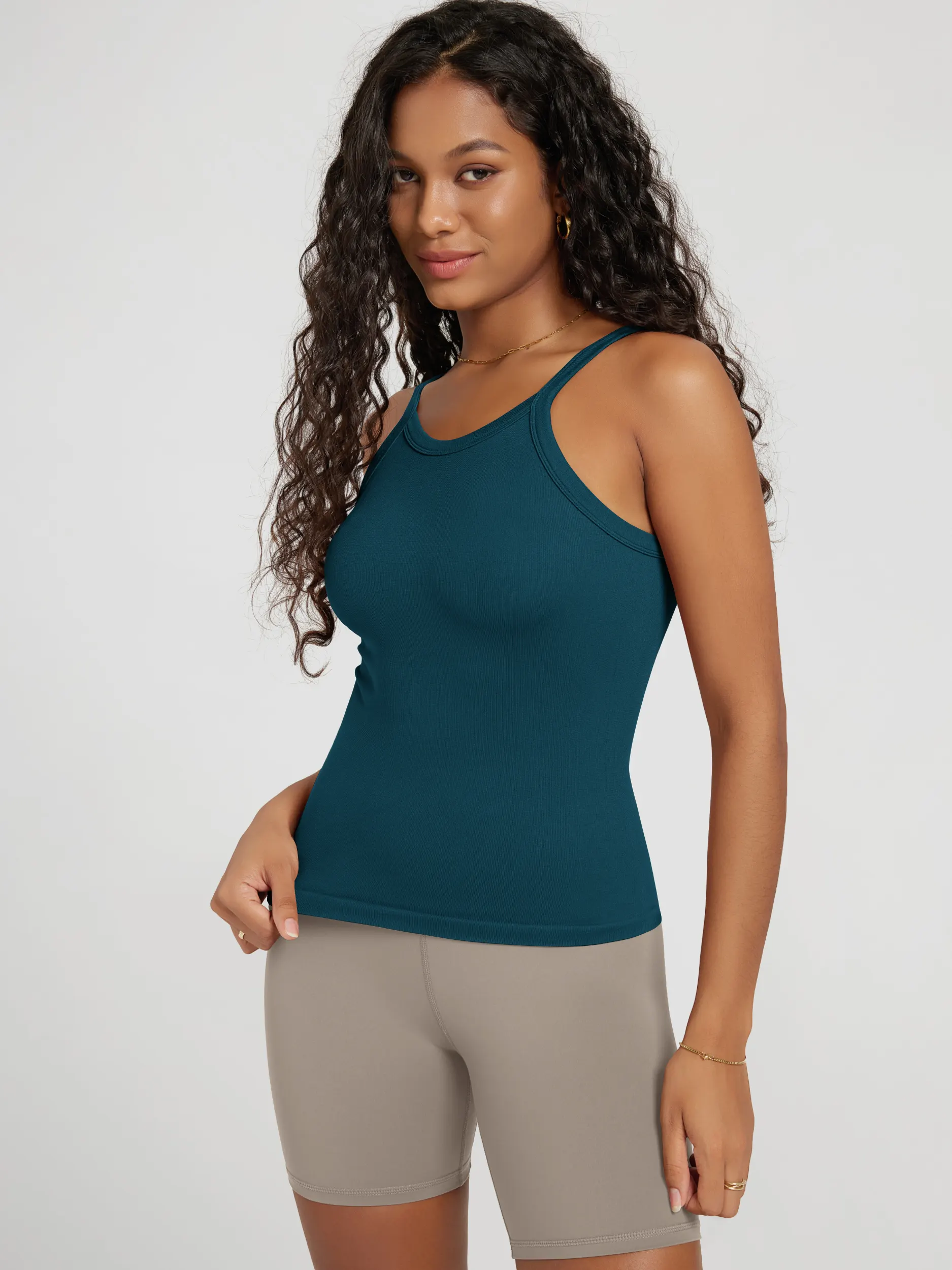 Seamless Scoop Neck Low Back Cami Tank - Image 58