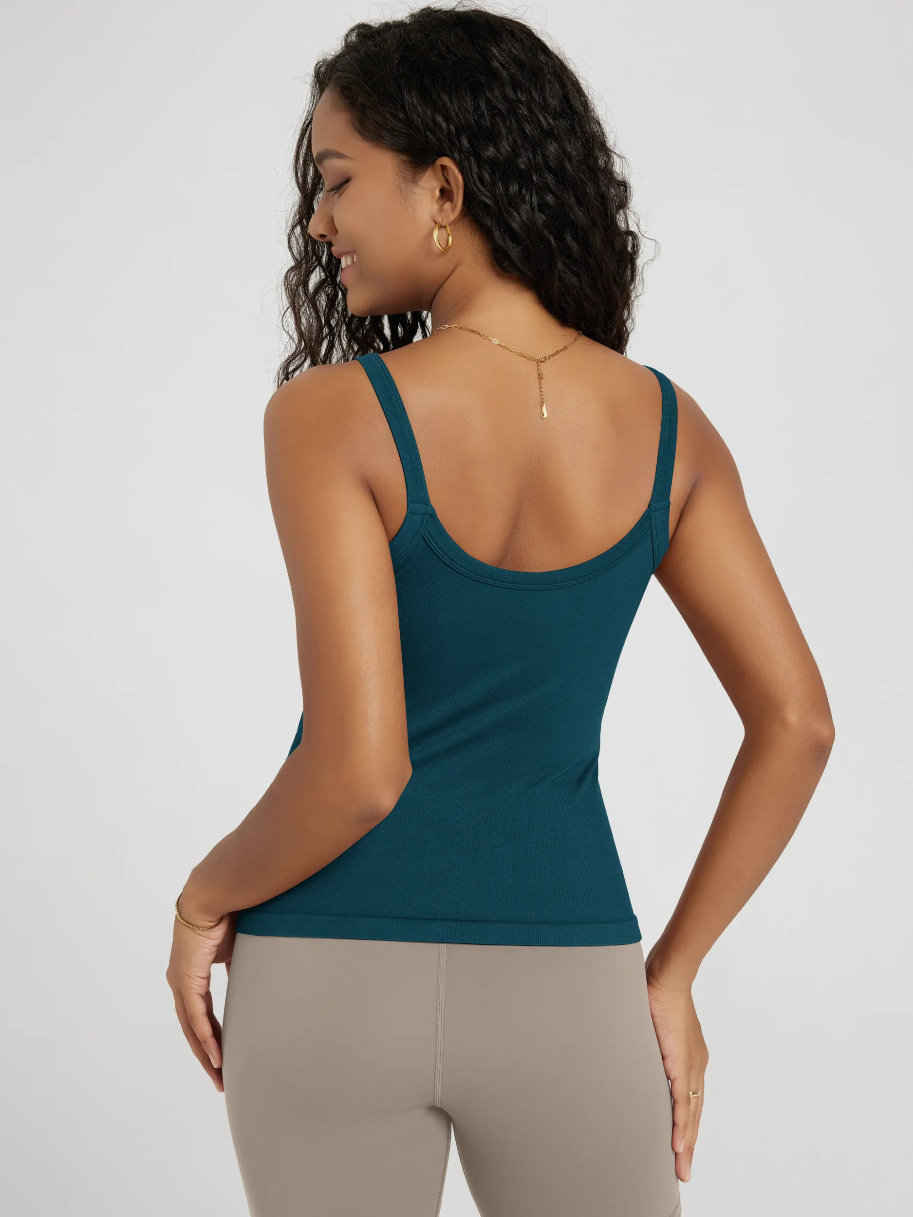 Seamless Scoop Neck Low Back Cami Tank - Image 59
