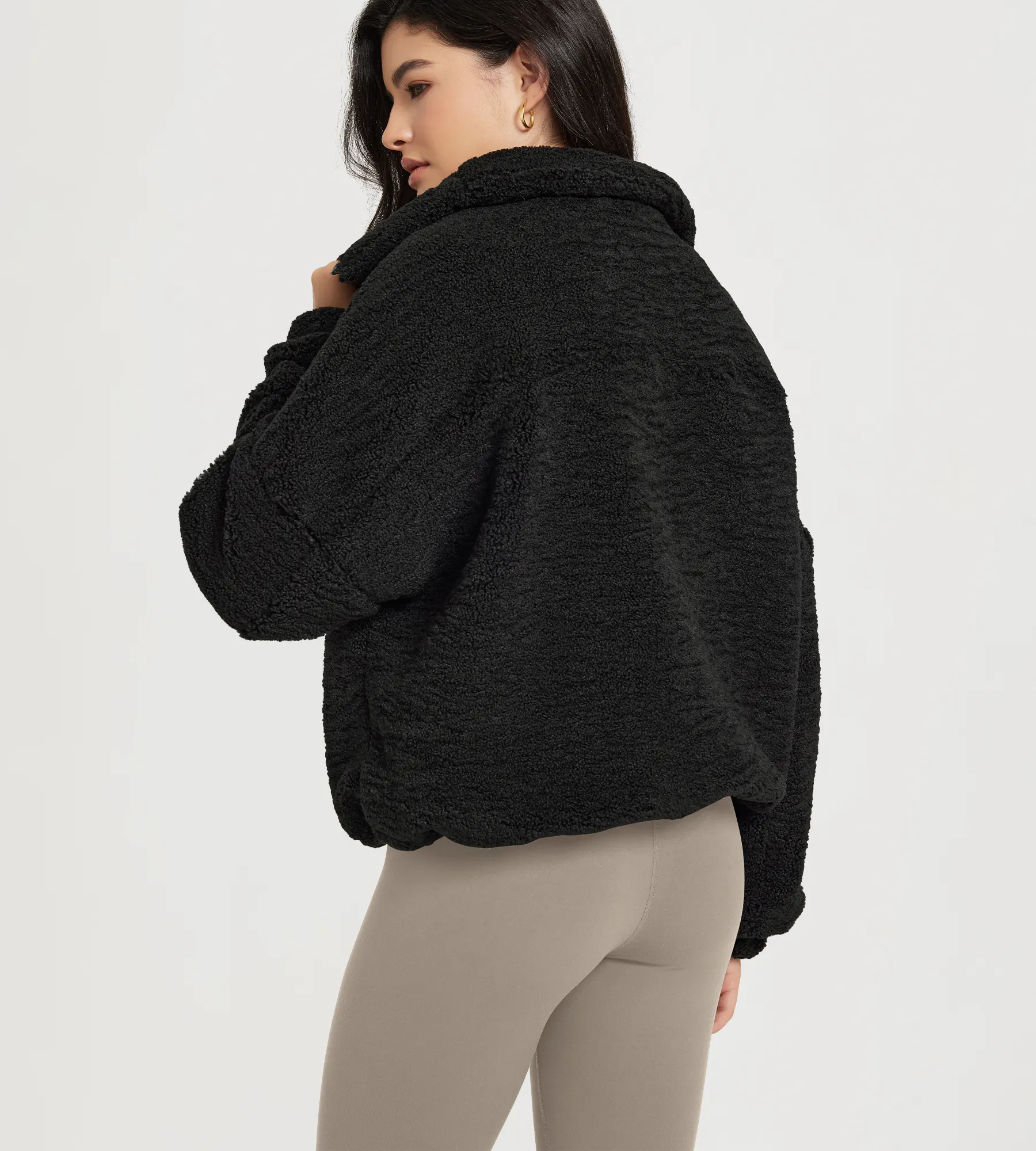 Sherpa Fleece Half-Zip Pullover with Pockets - Image 3