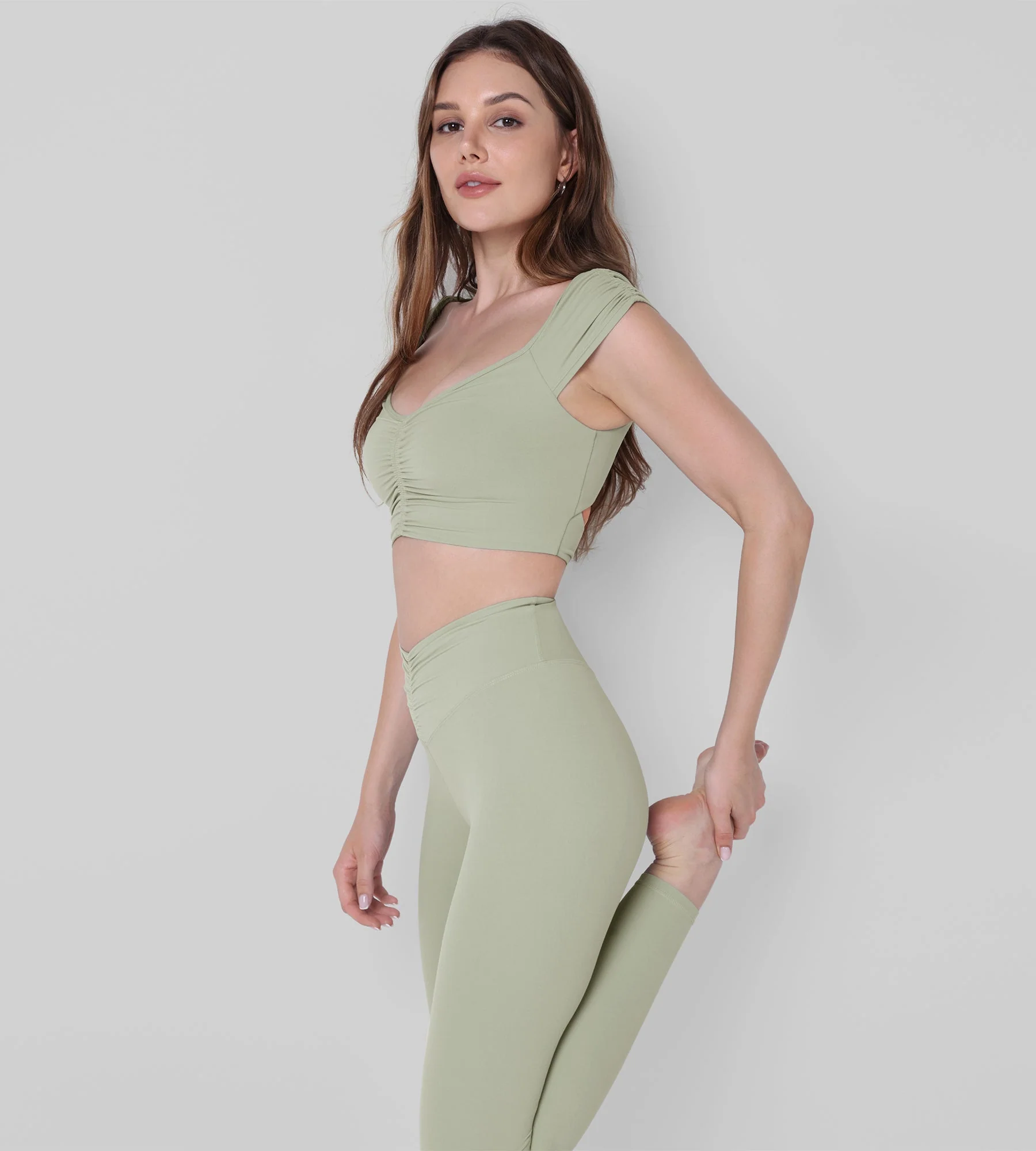 V-Neck Ruched Front Crop Tank - Image 15