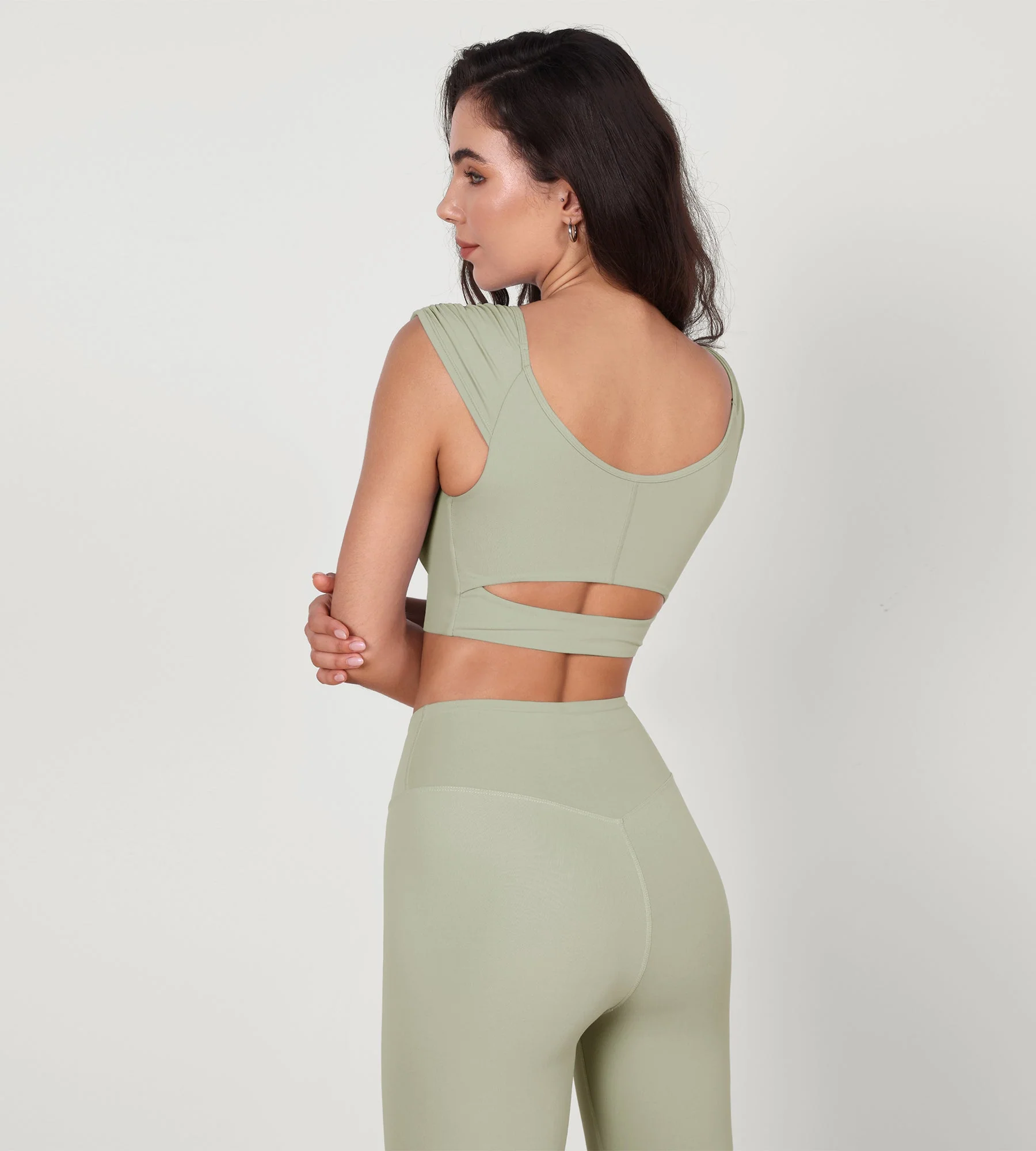 V-Neck Ruched Front Crop Tank - Image 16