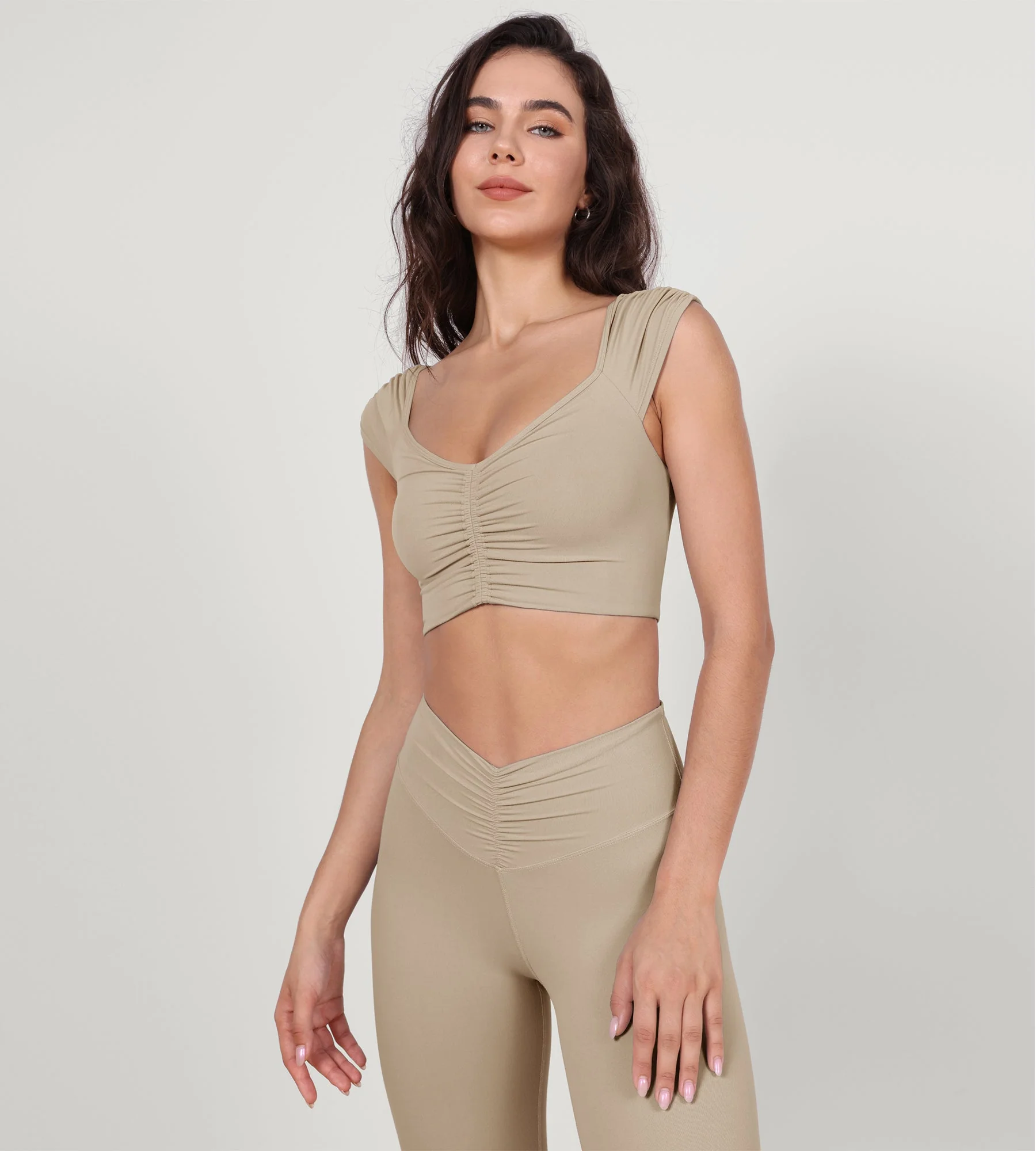 V-Neck Ruched Front Crop Tank - Image 18