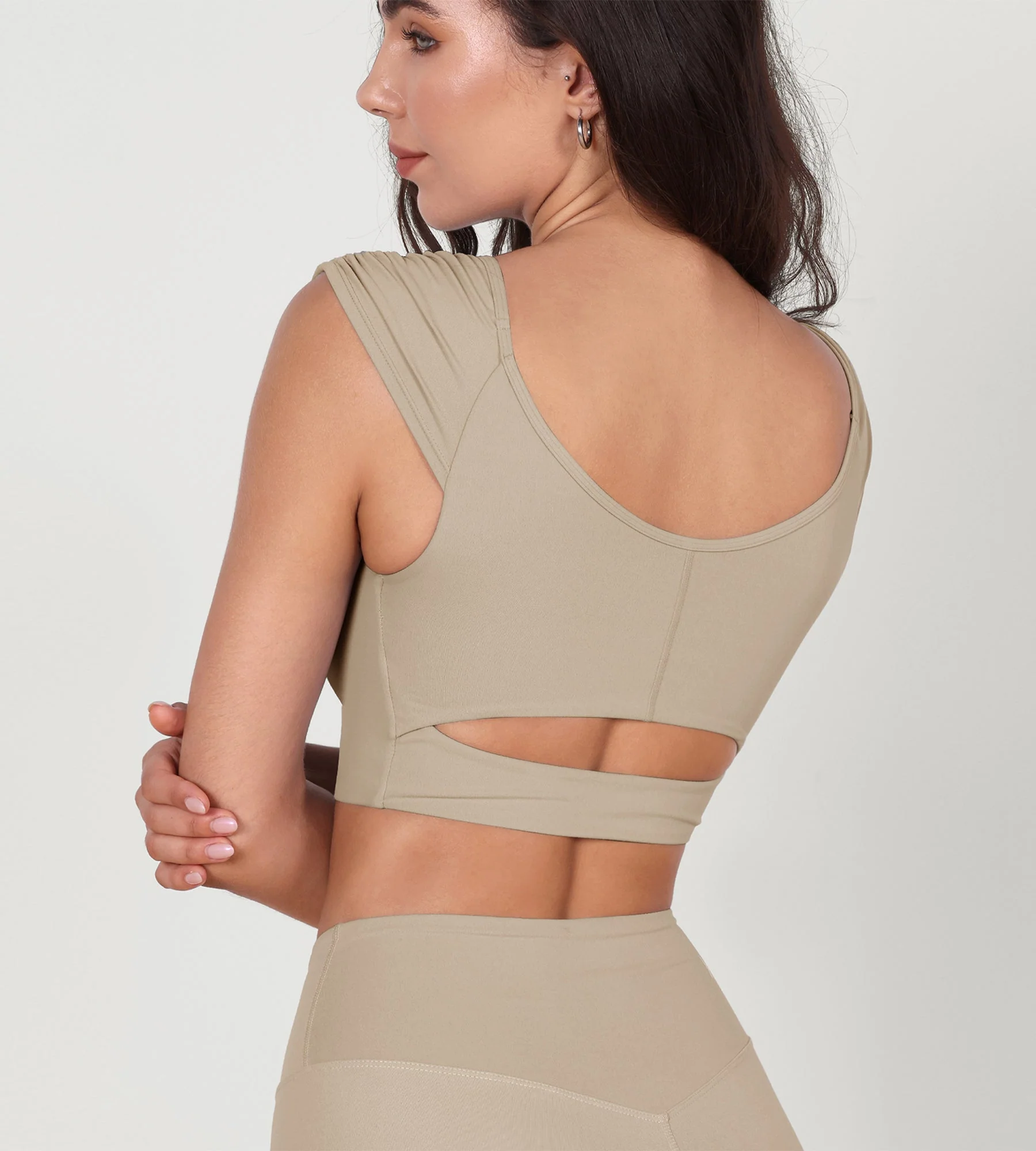 V-Neck Ruched Front Crop Tank - Image 19