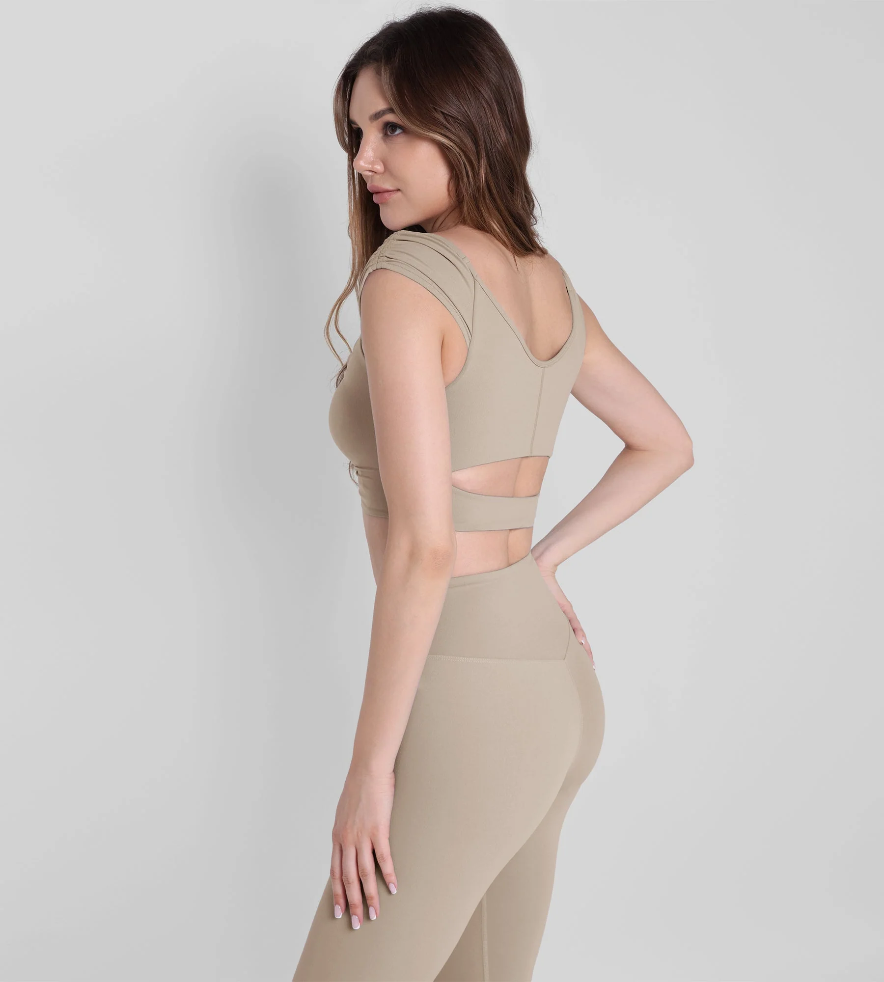 V-Neck Ruched Front Crop Tank - Image 21