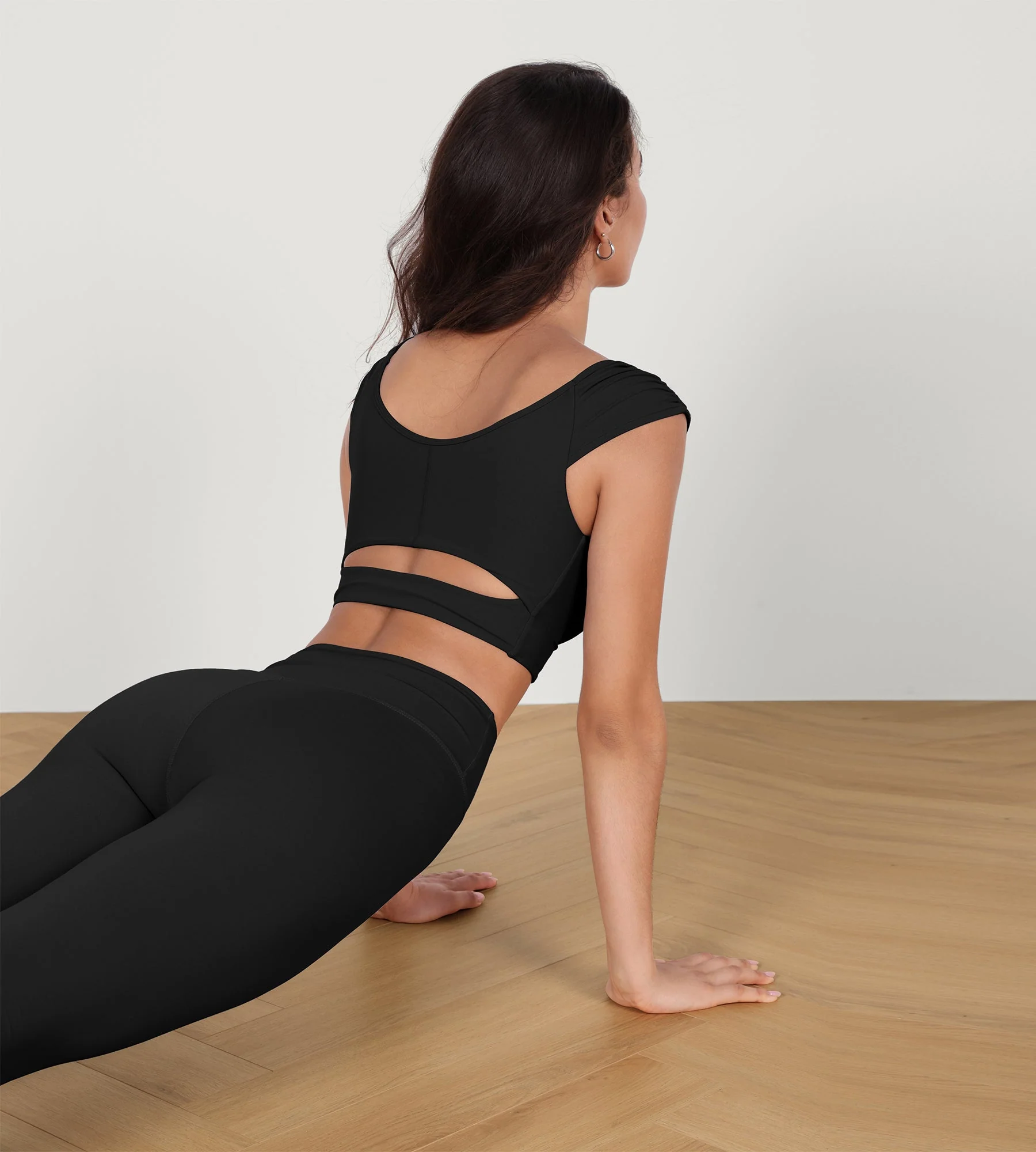 V-Neck Ruched Front Crop Tank - Image 4