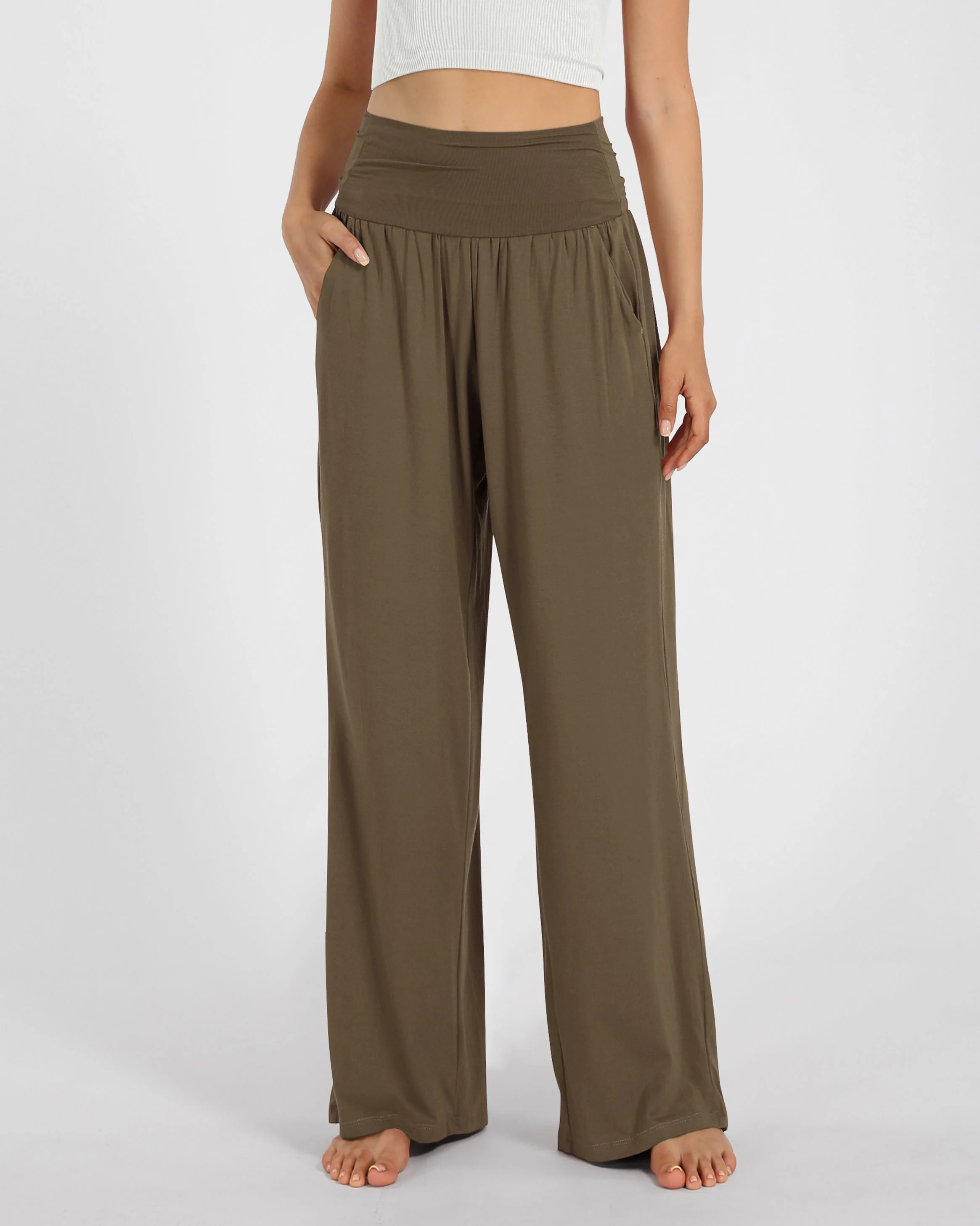 28" Wide Leg Palazzo Loose Comfy Lounge Pants with Pockets - Image 21