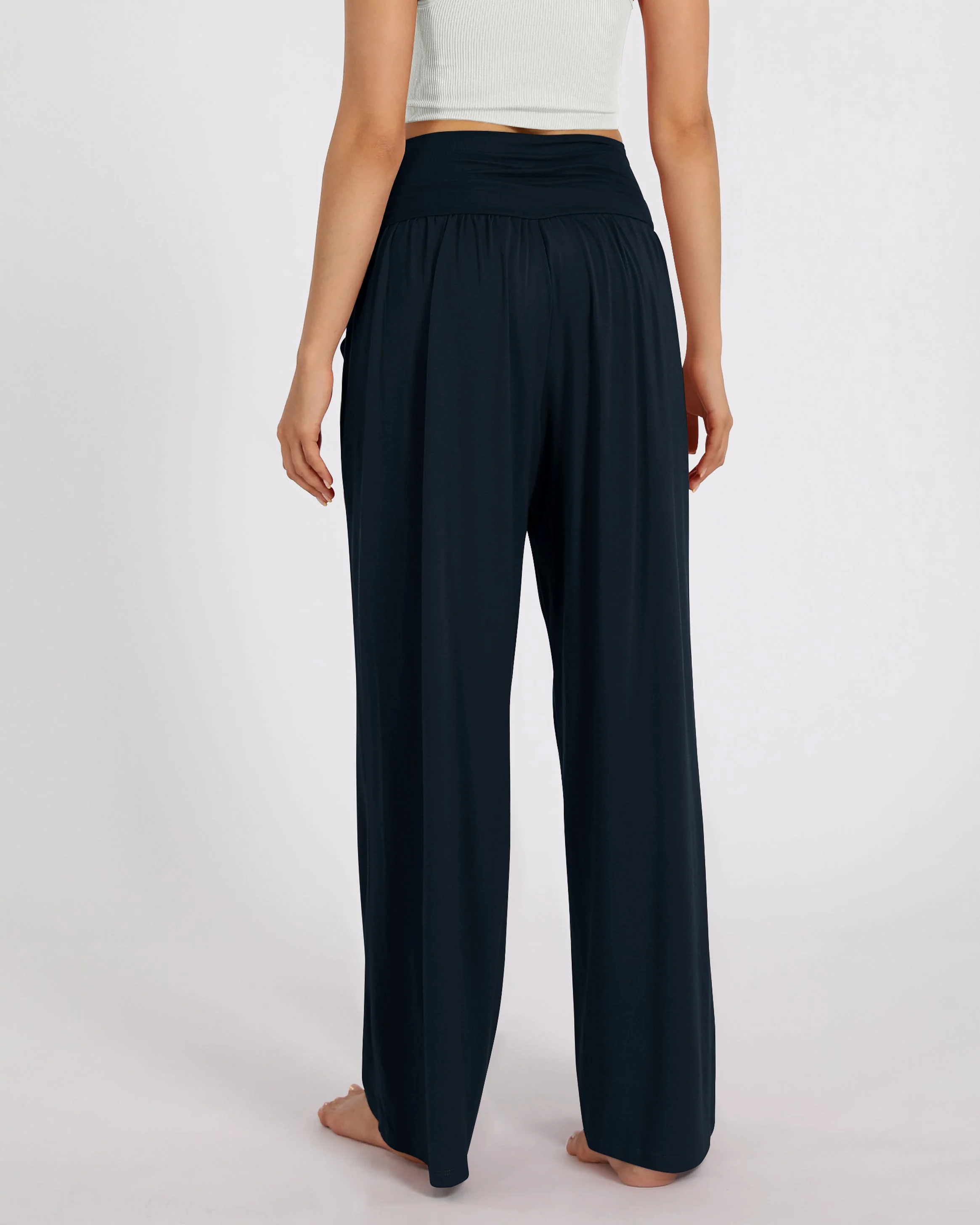 28" Wide Leg Palazzo Loose Comfy Lounge Pants with Pockets - Image 28
