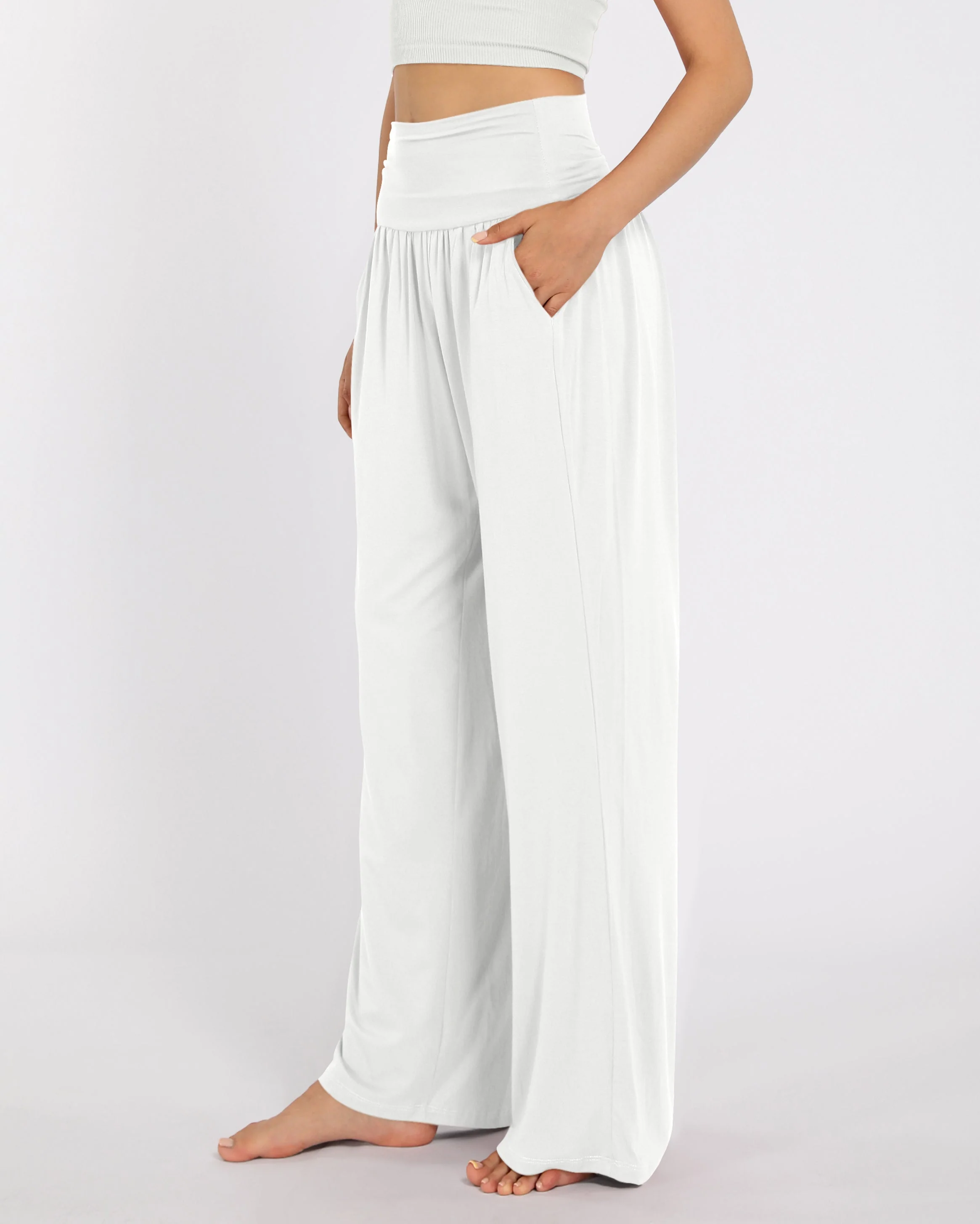 28" Wide Leg Palazzo Loose Comfy Lounge Pants with Pockets - Image 35