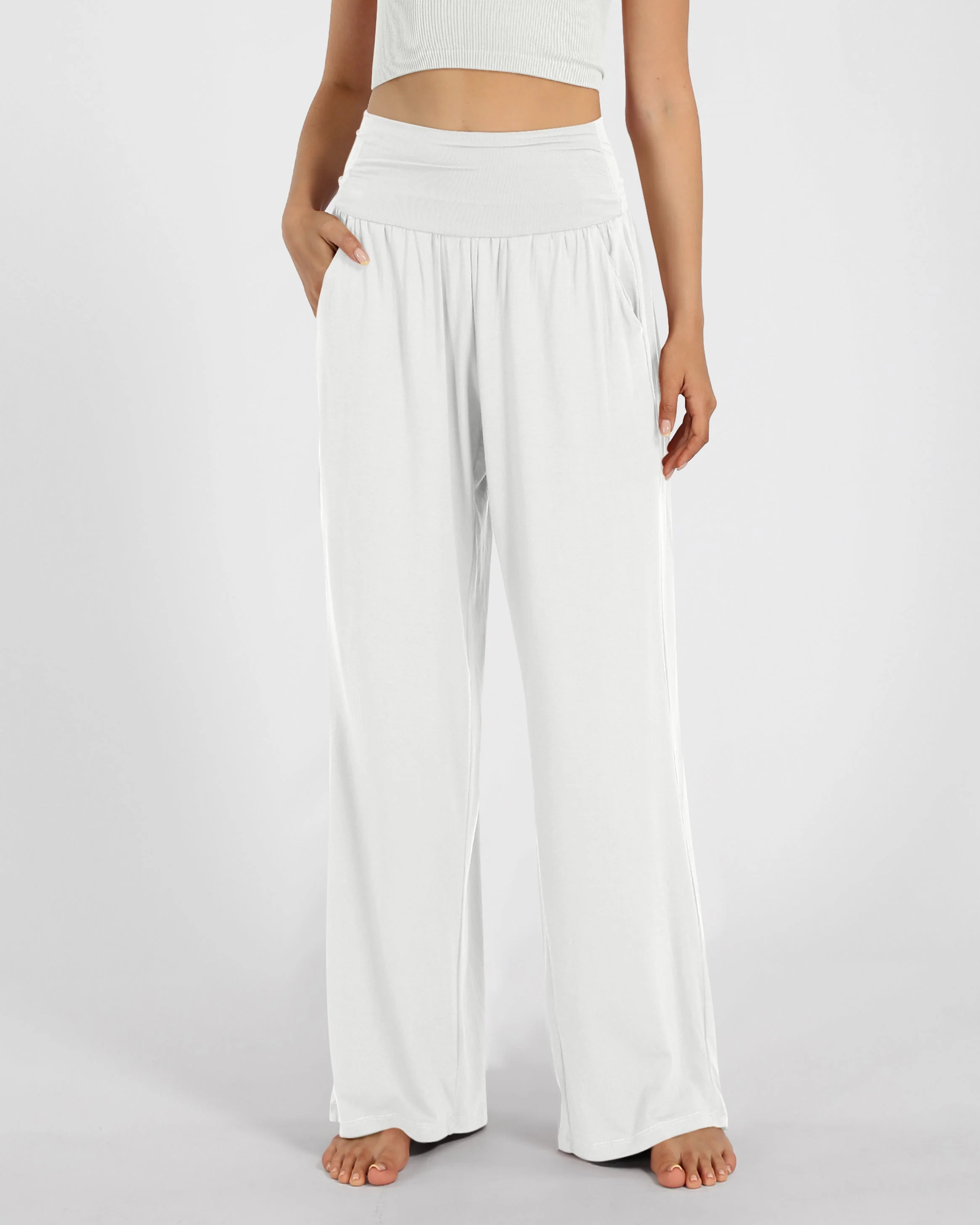28" Wide Leg Palazzo Loose Comfy Lounge Pants with Pockets - Image 37