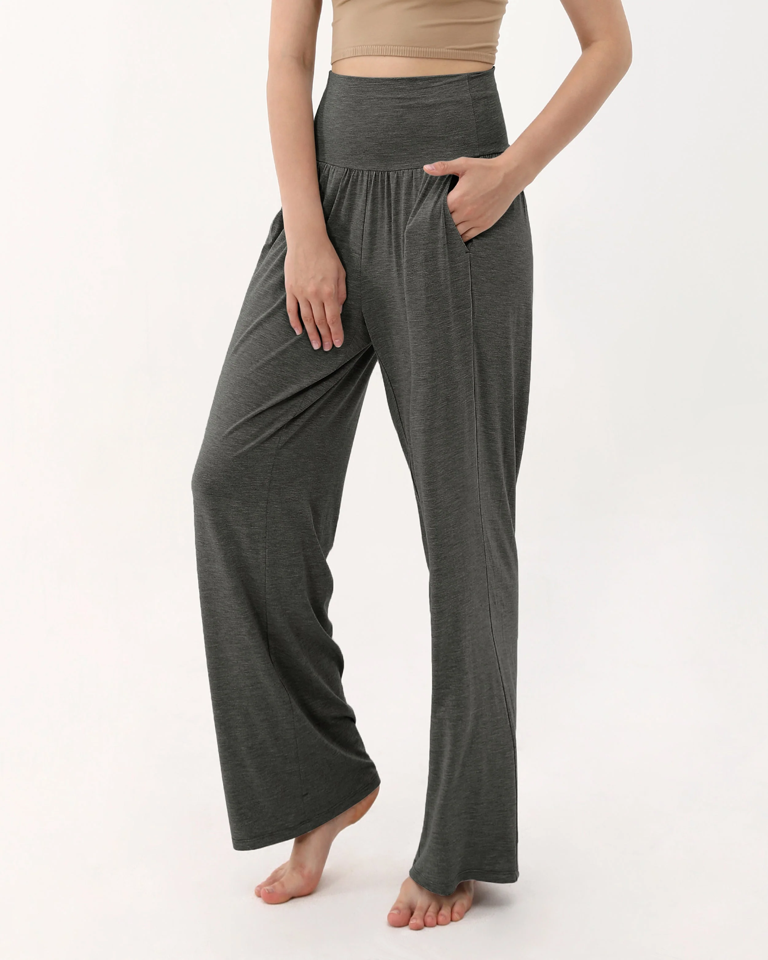 28" Wide Leg Palazzo Loose Comfy Lounge Pants with Pockets - Image 38