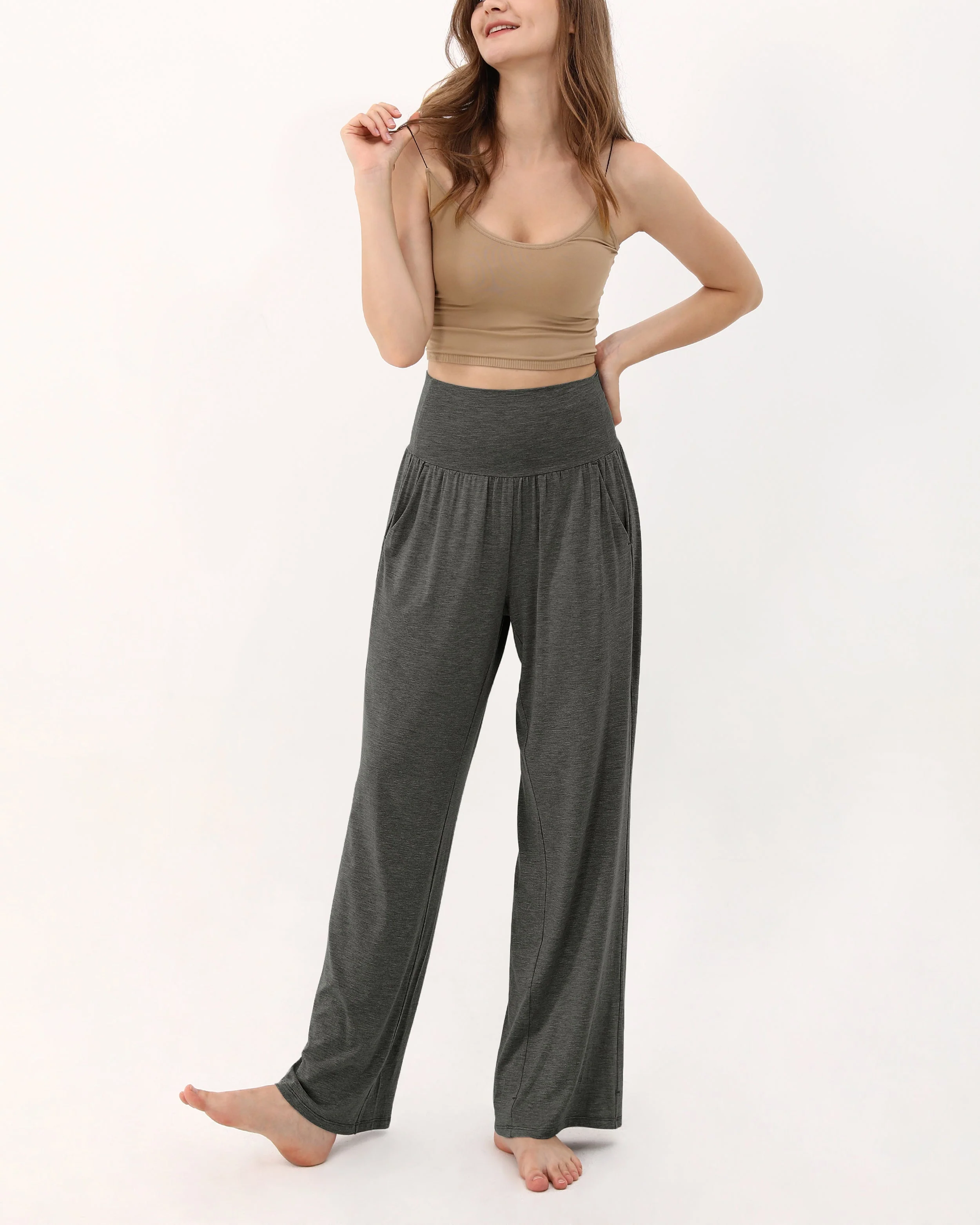 28" Wide Leg Palazzo Loose Comfy Lounge Pants with Pockets - Image 39