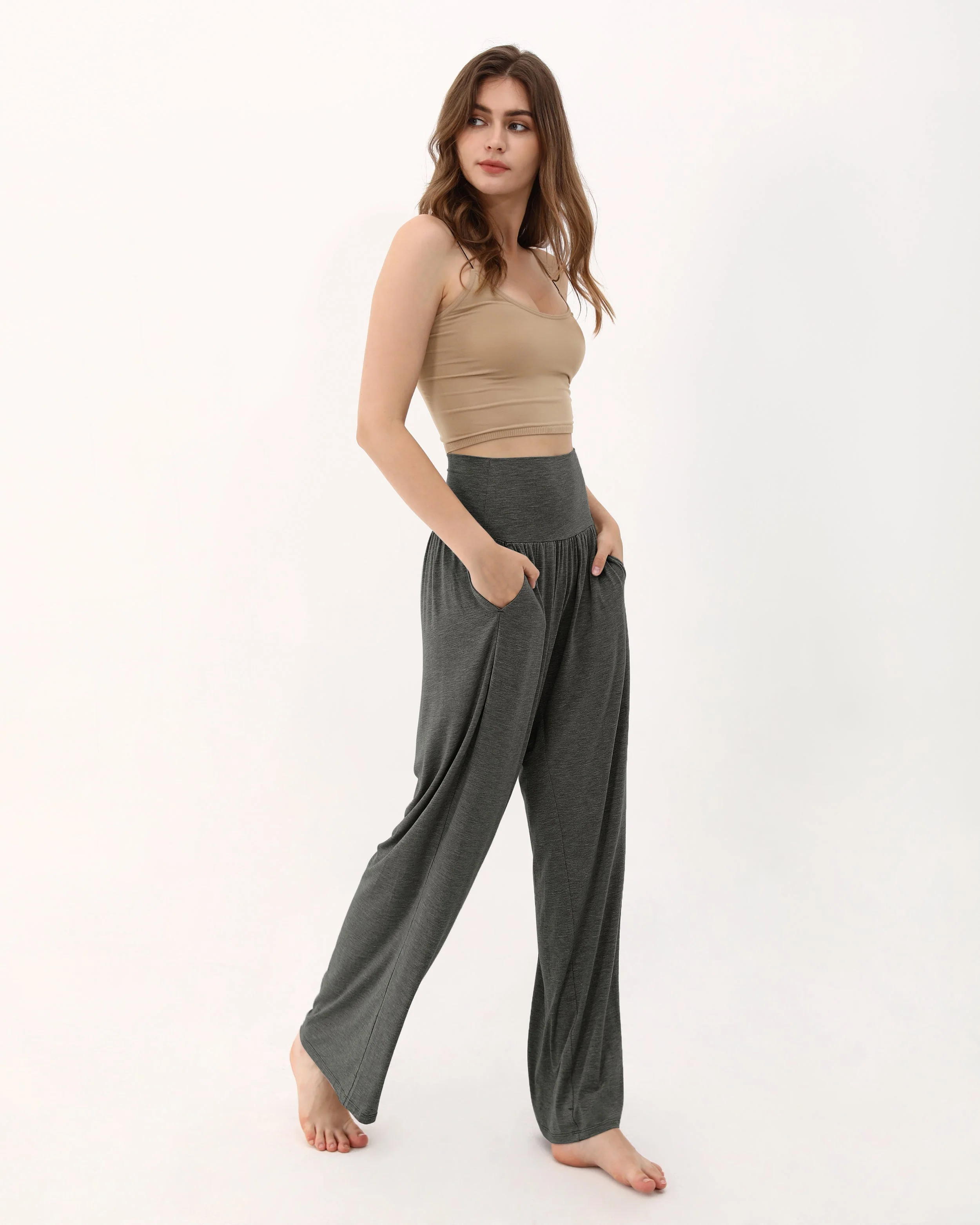 28" Wide Leg Palazzo Loose Comfy Lounge Pants with Pockets - Image 40