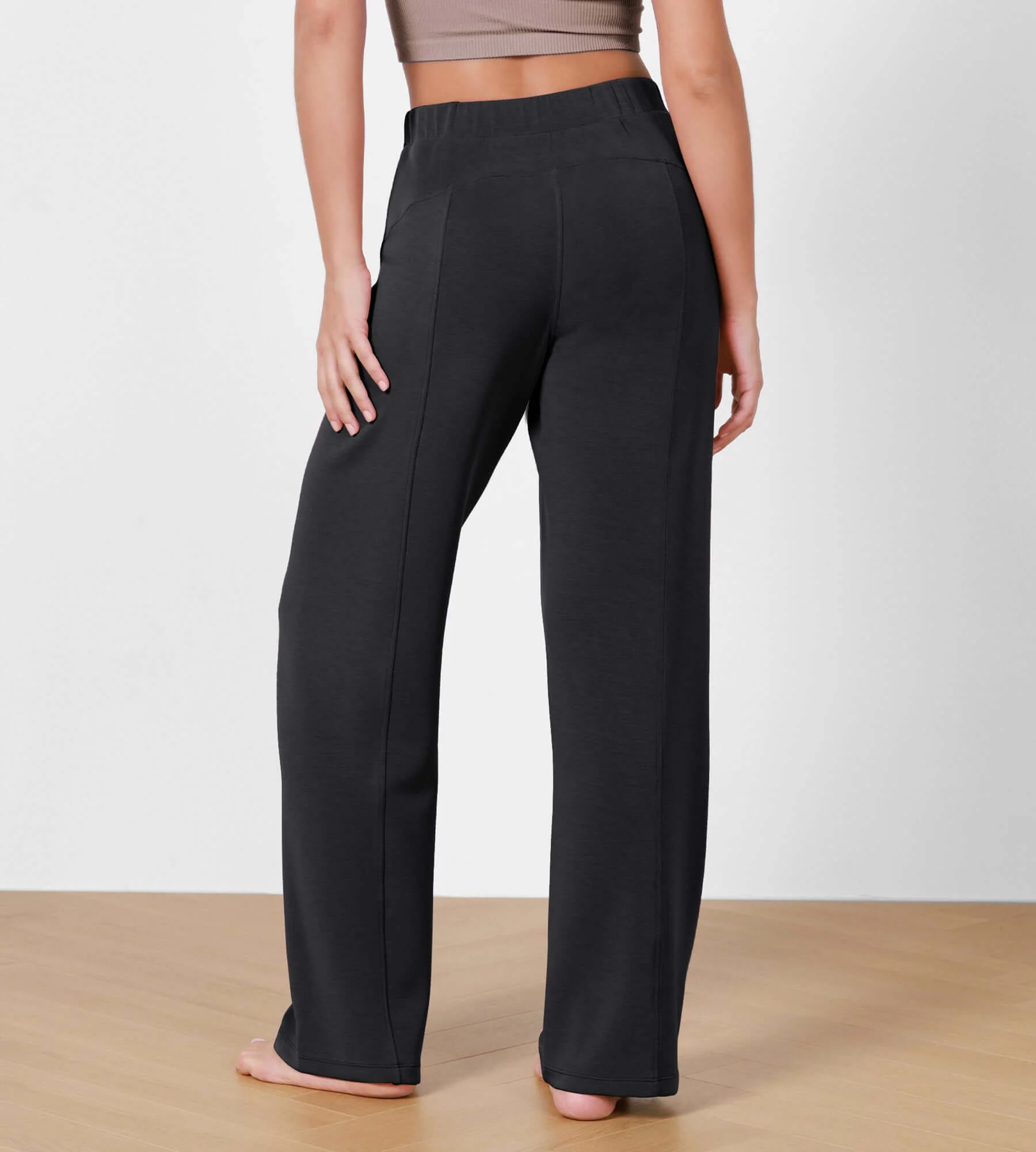 29" Women's Modal Soft Wide Leg Elastic High Waist Lounge Pants with Pockets - Image 14