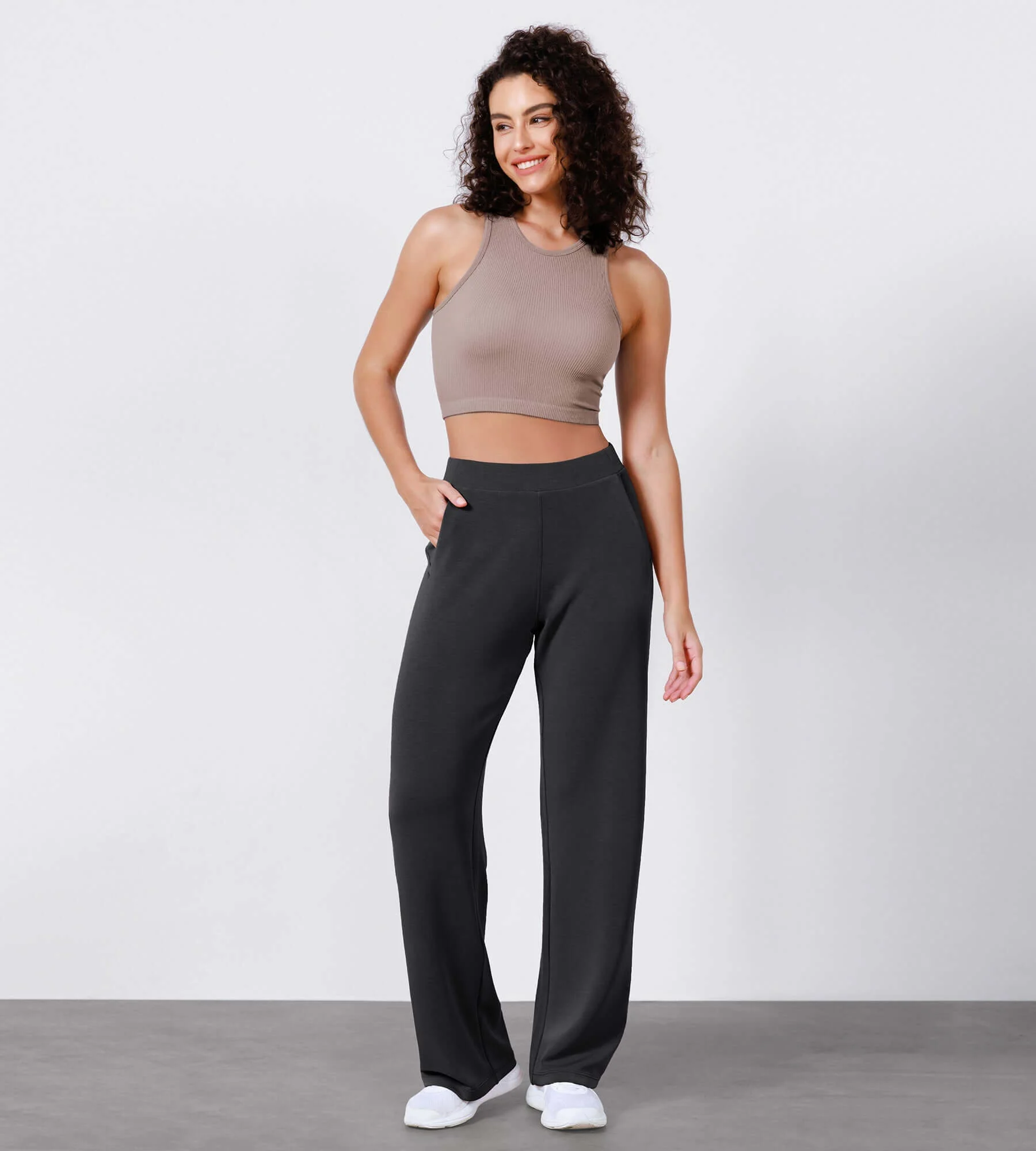 29" Women's Modal Soft Wide Leg Elastic High Waist Lounge Pants with Pockets - Image 15