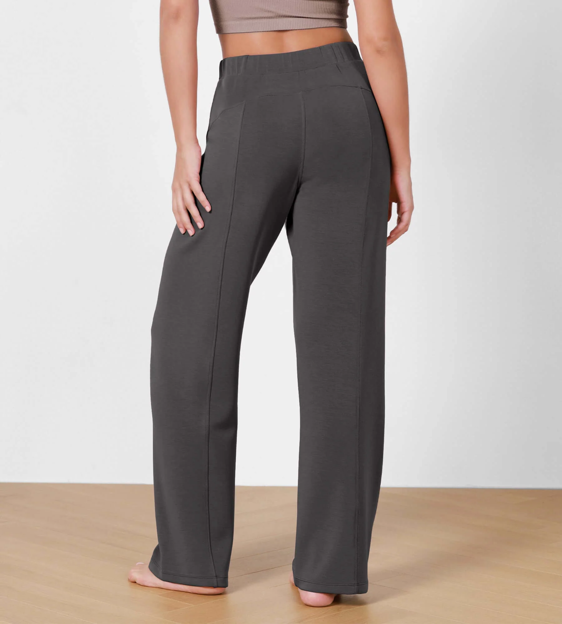 29" Women's Modal Soft Wide Leg Elastic High Waist Lounge Pants with Pockets - Image 25