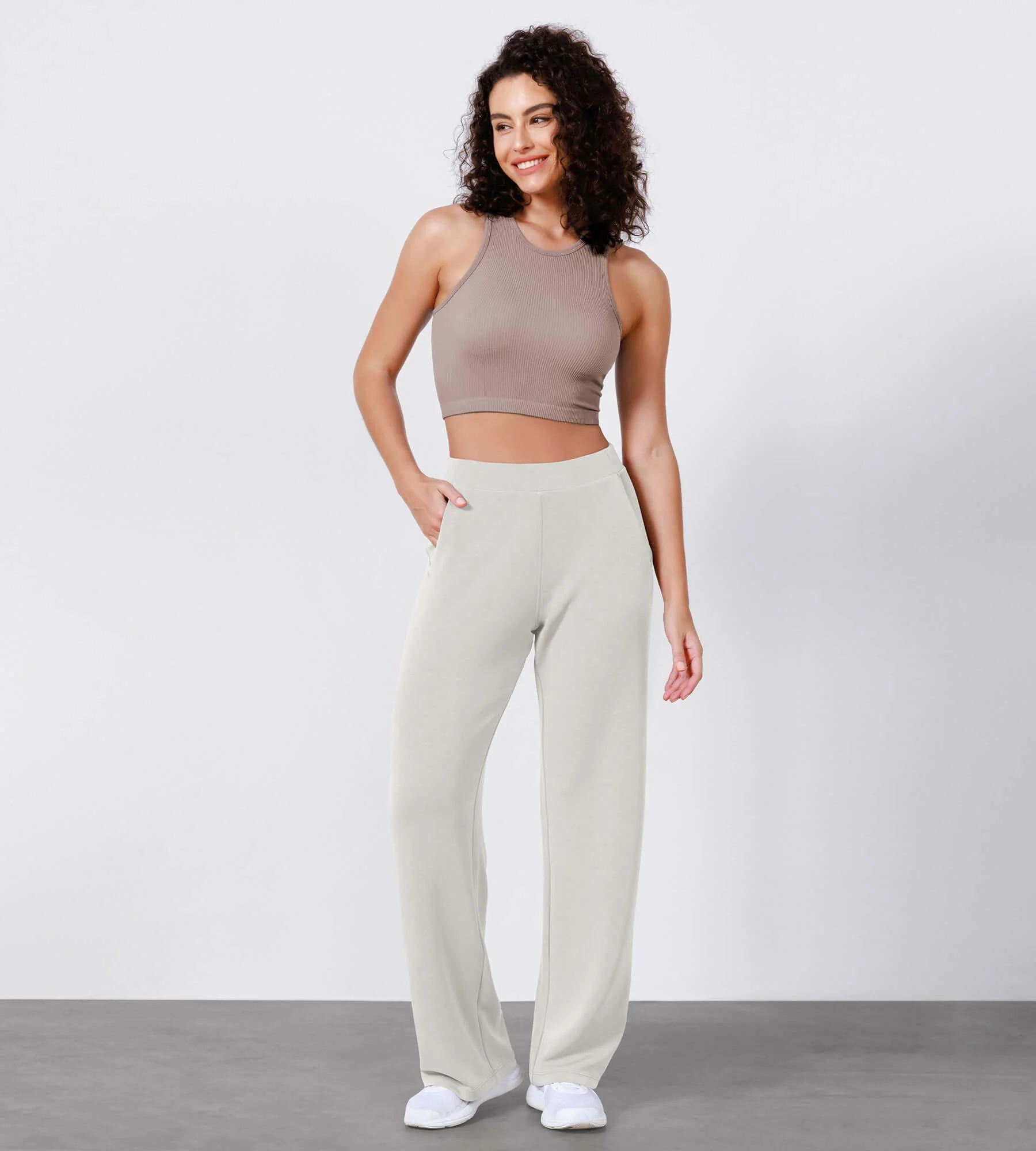 29" Women's Modal Soft Wide Leg Elastic High Waist Lounge Pants with Pockets - Image 31