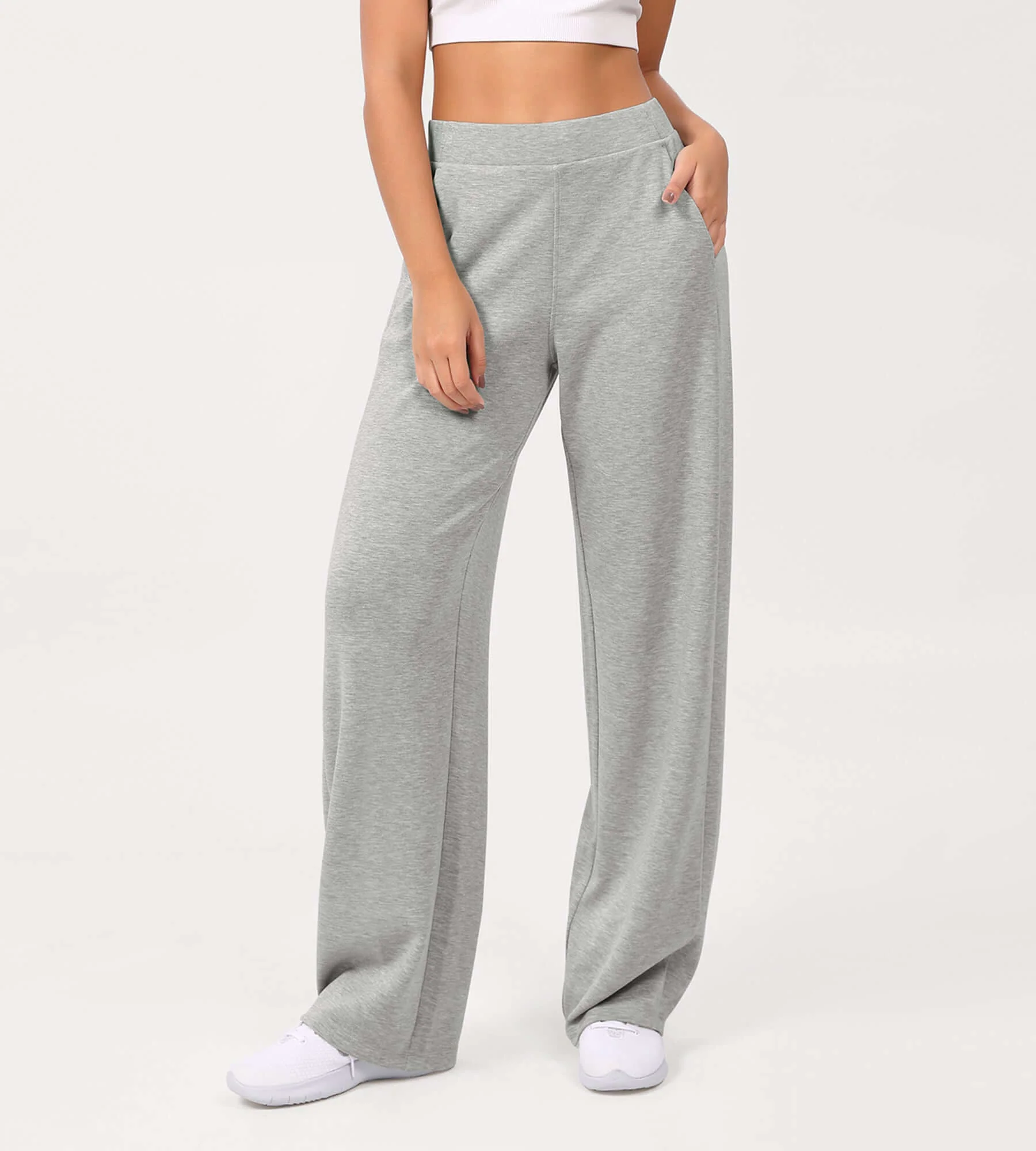 29" Women's Modal Soft Wide Leg Elastic High Waist Lounge Pants with Pockets - Image 41