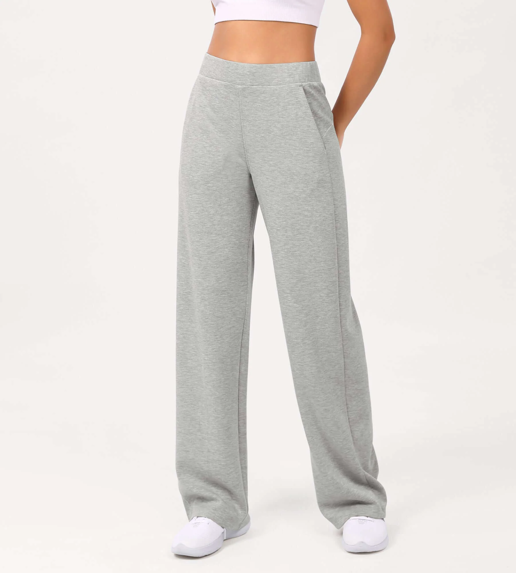 29" Women's Modal Soft Wide Leg Elastic High Waist Lounge Pants with Pockets - Image 42