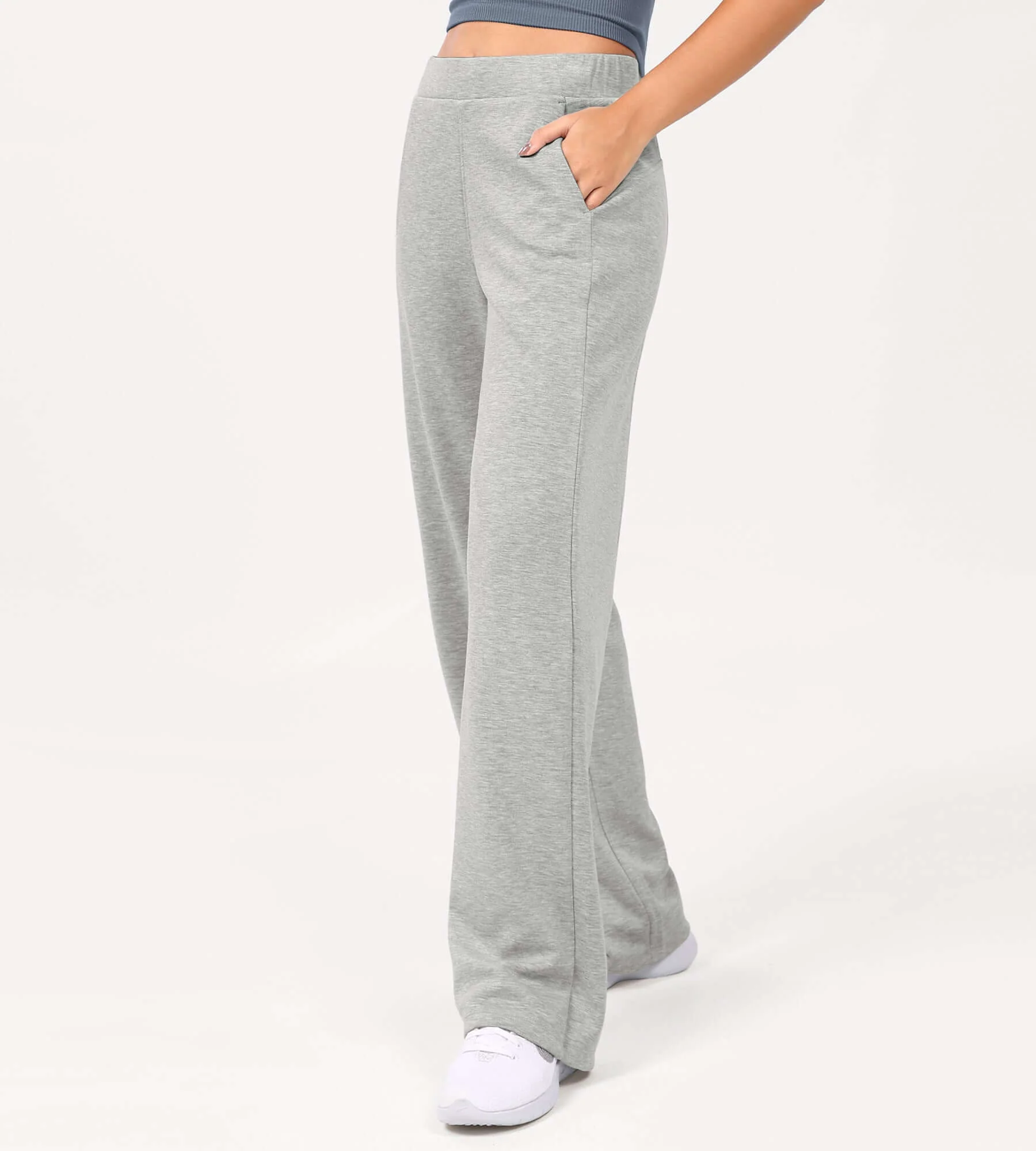 29" Women's Modal Soft Wide Leg Elastic High Waist Lounge Pants with Pockets - Image 43