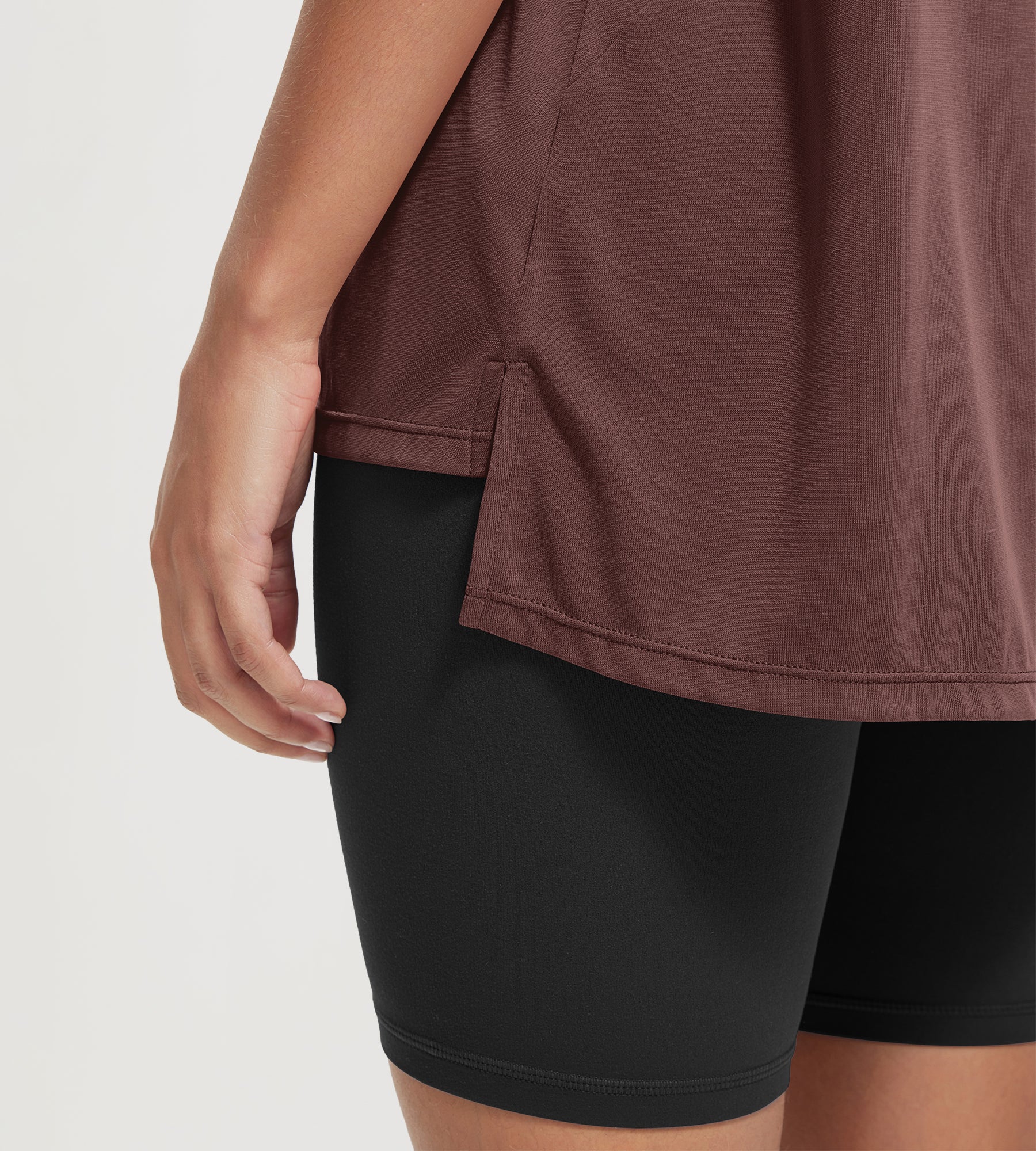 ODODOS Women's Side Split Modal Soft Raglan Short Sleeve - Image 35
